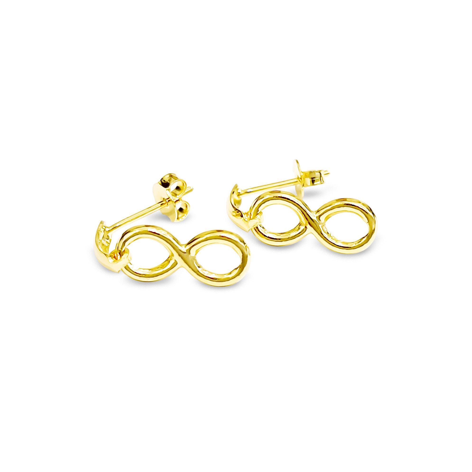 Aros Infinito Tope Colgante Enchapados Oro 18K-2