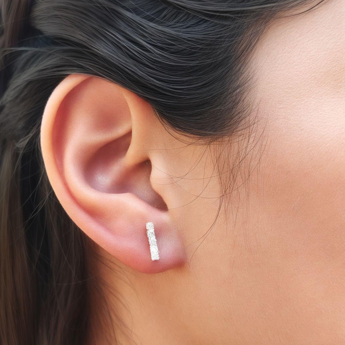 Aros Barra Circón Enchapado Oro 18K-3