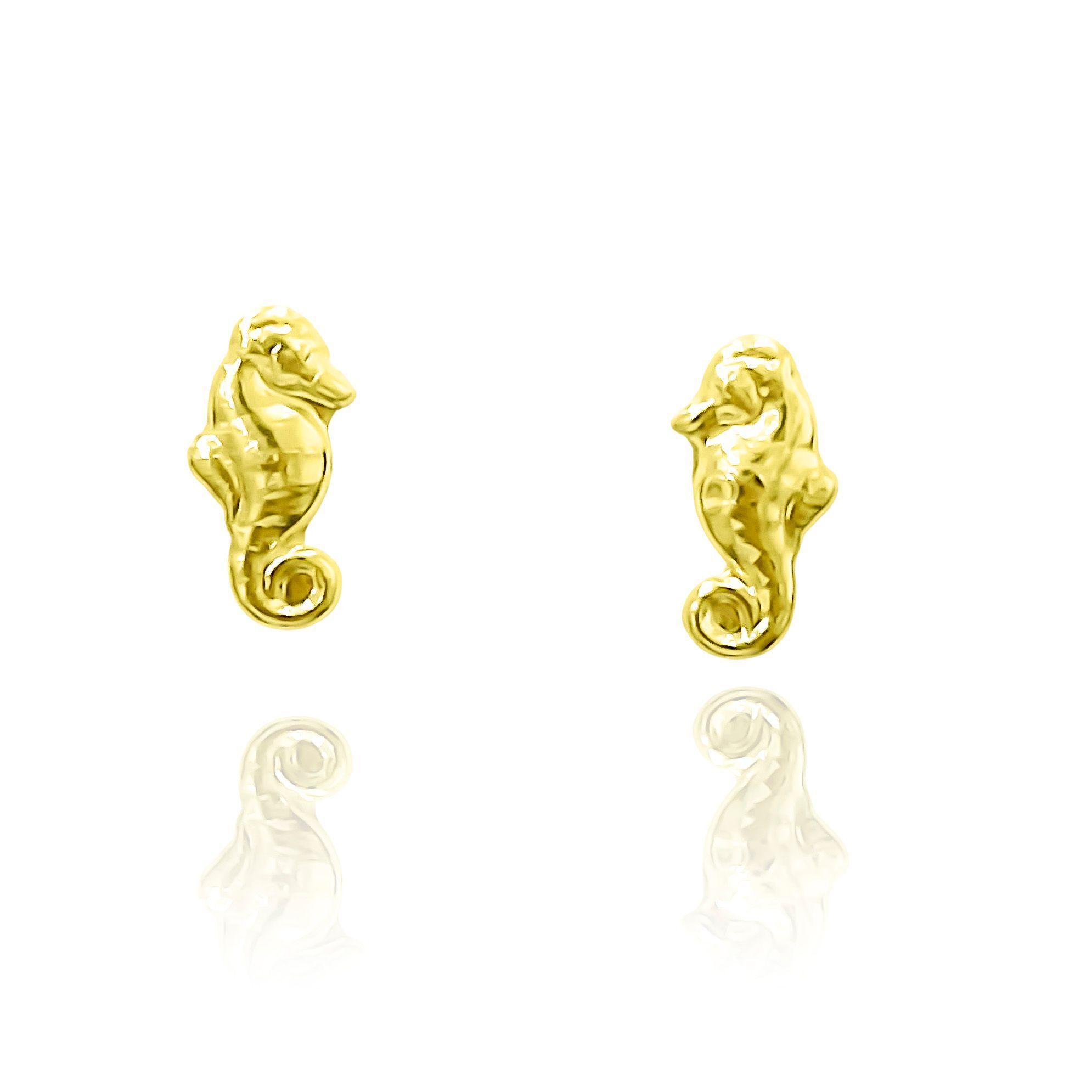 Aros Caballo De Mar Enchapado Oro 18K-2