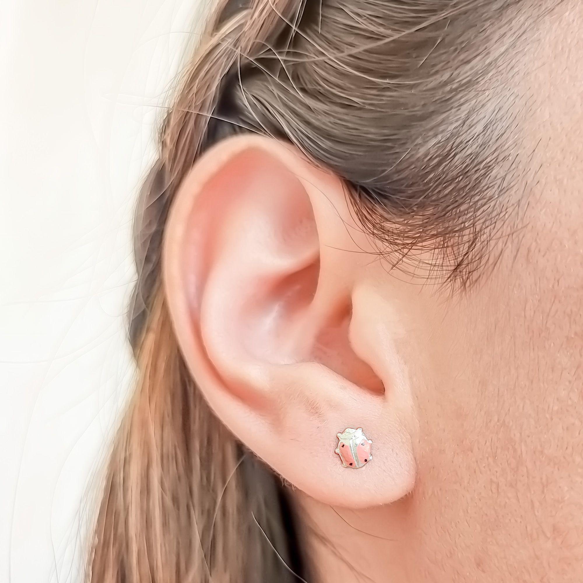 Aros Abridores Chinitas Rosadas Plata Fina 925-2