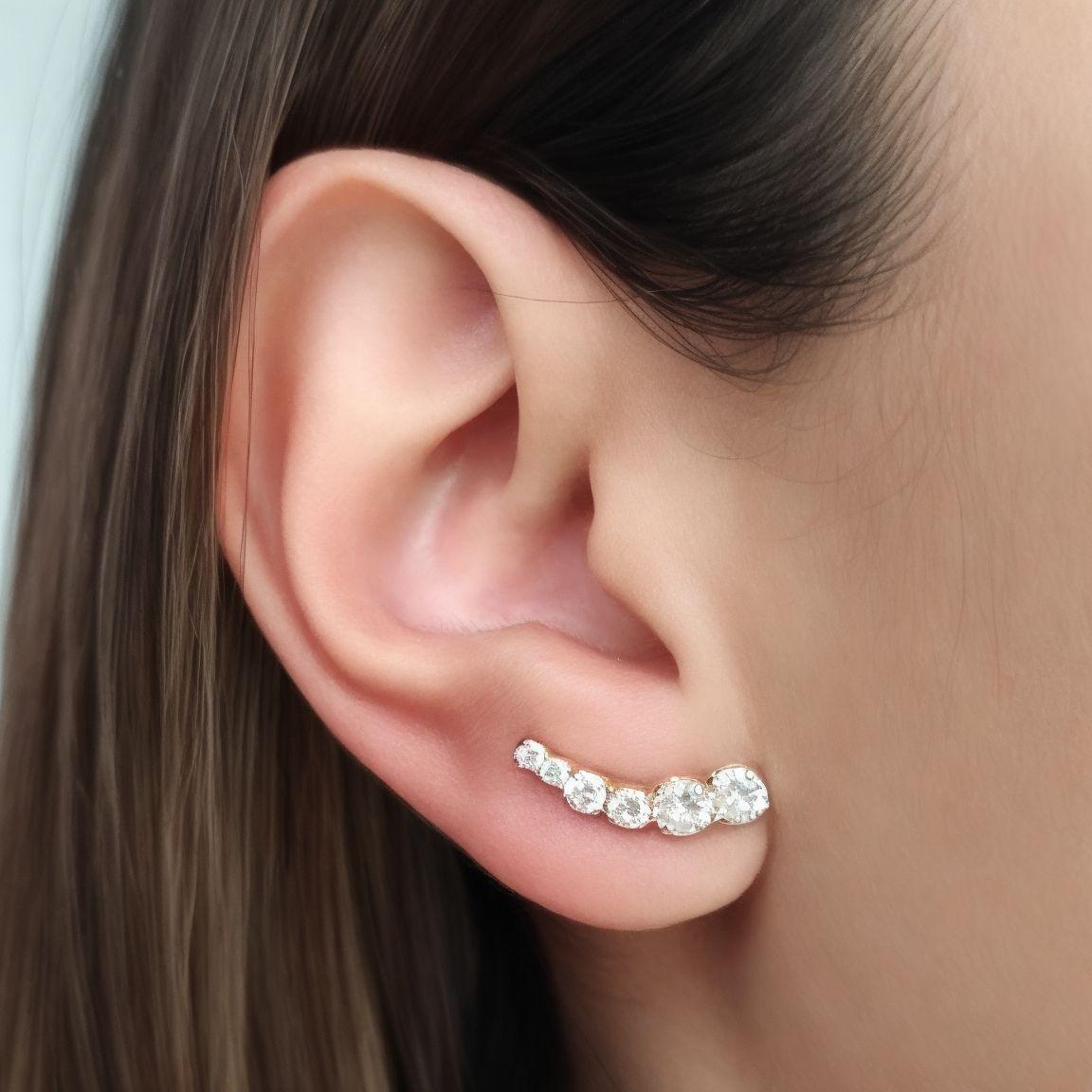 Aros Trepadores 6 Circones Enchapado Oro 18K-2
