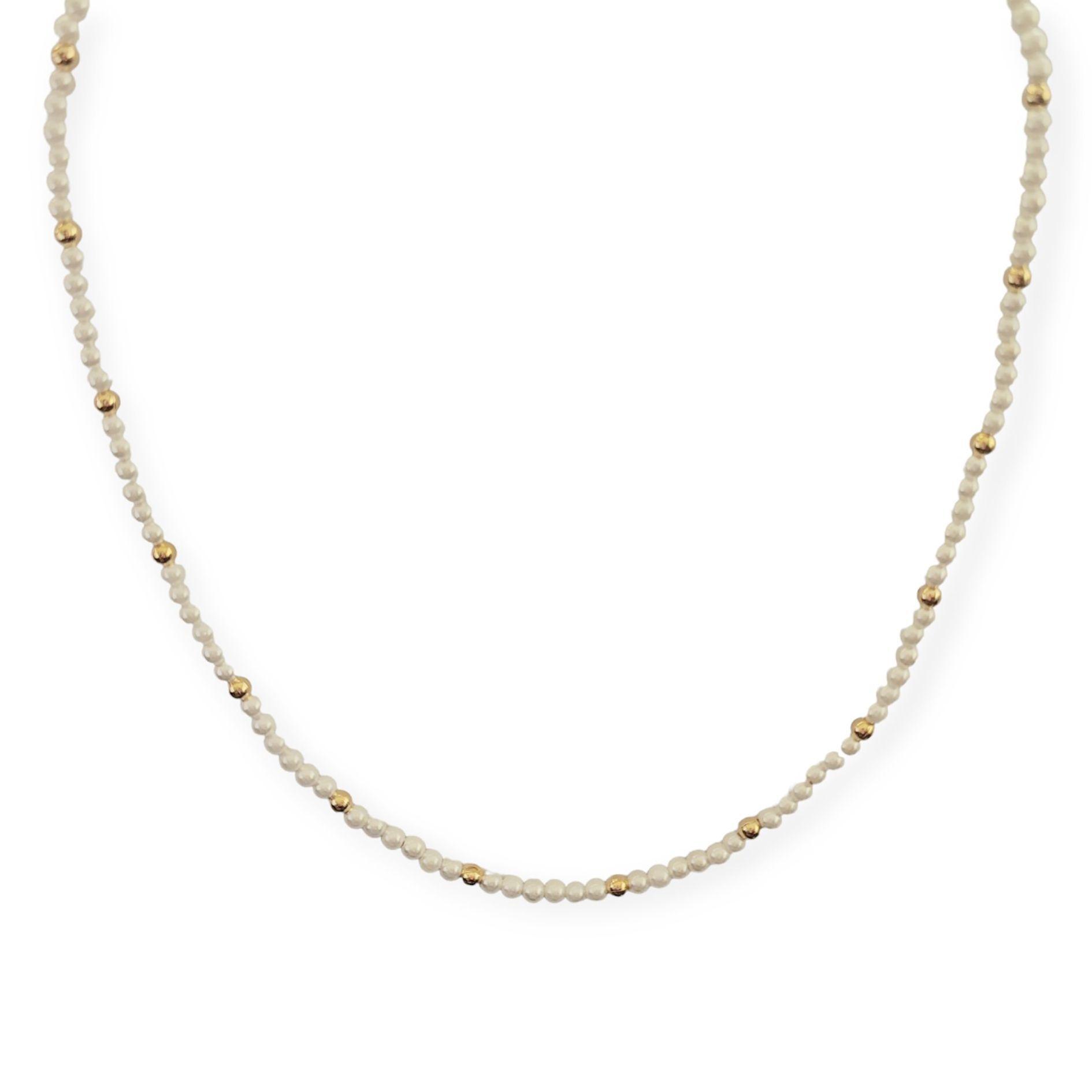 Collar Perlas 3mm Shellpearl Enchapado Oro 18K-0