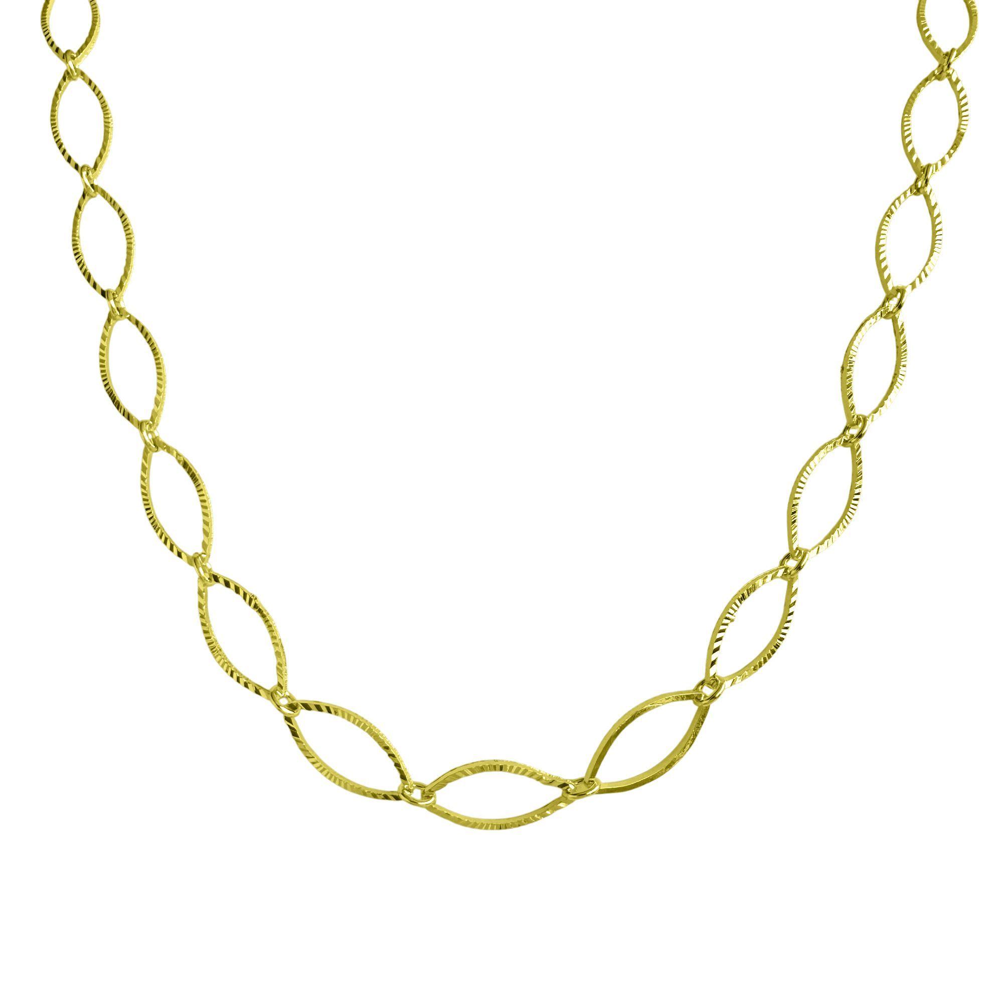Collar Choker Ovalado Enchapado Oro 18K-2