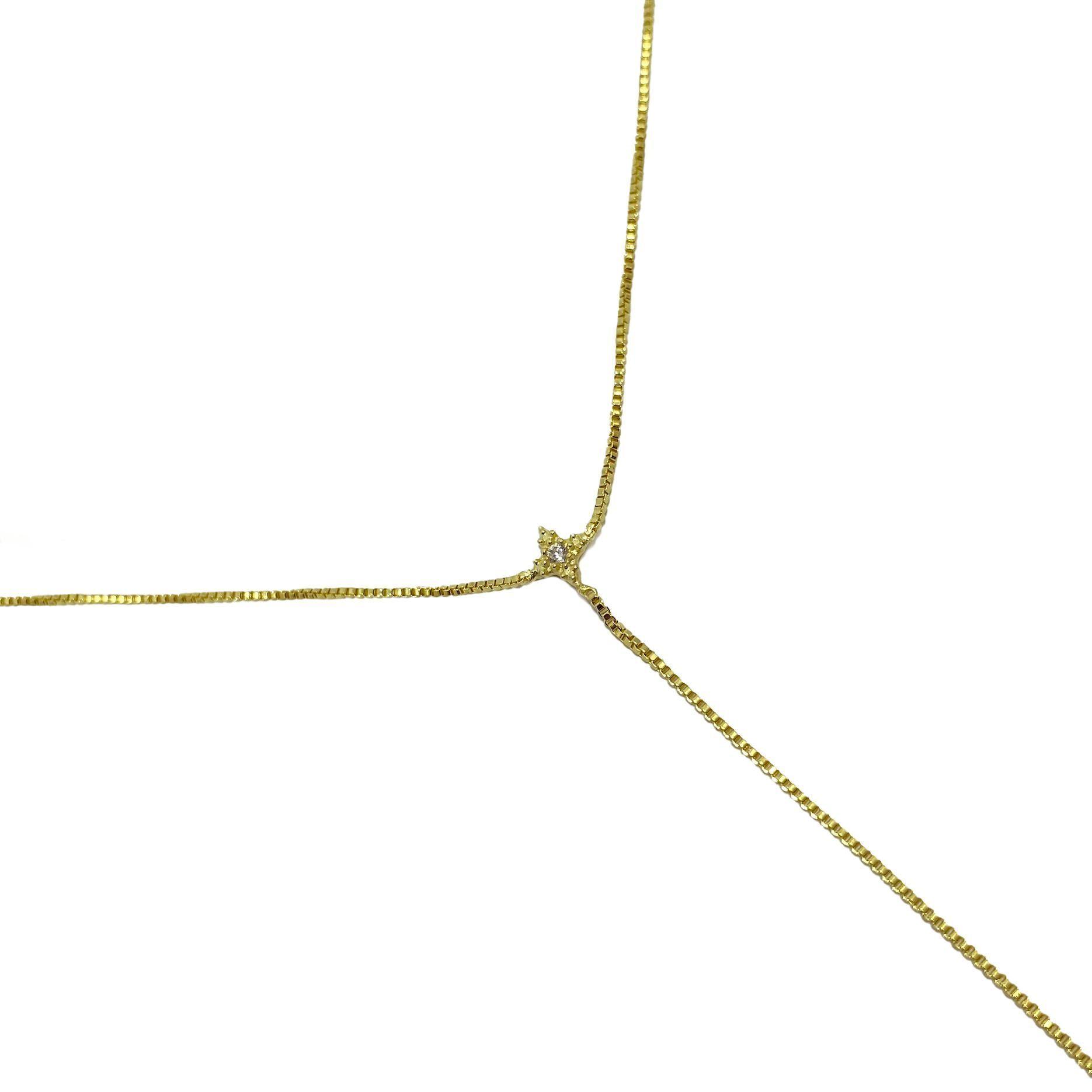 Collar Estrella Fugaz Cadena Veneciana Enchapado Oro 18K-2