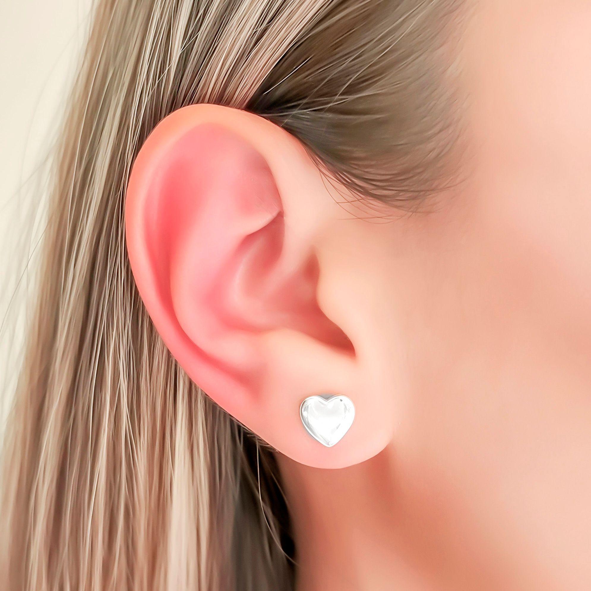 Aros Corazón Liso Elba 8mm Plata Fina 925-2