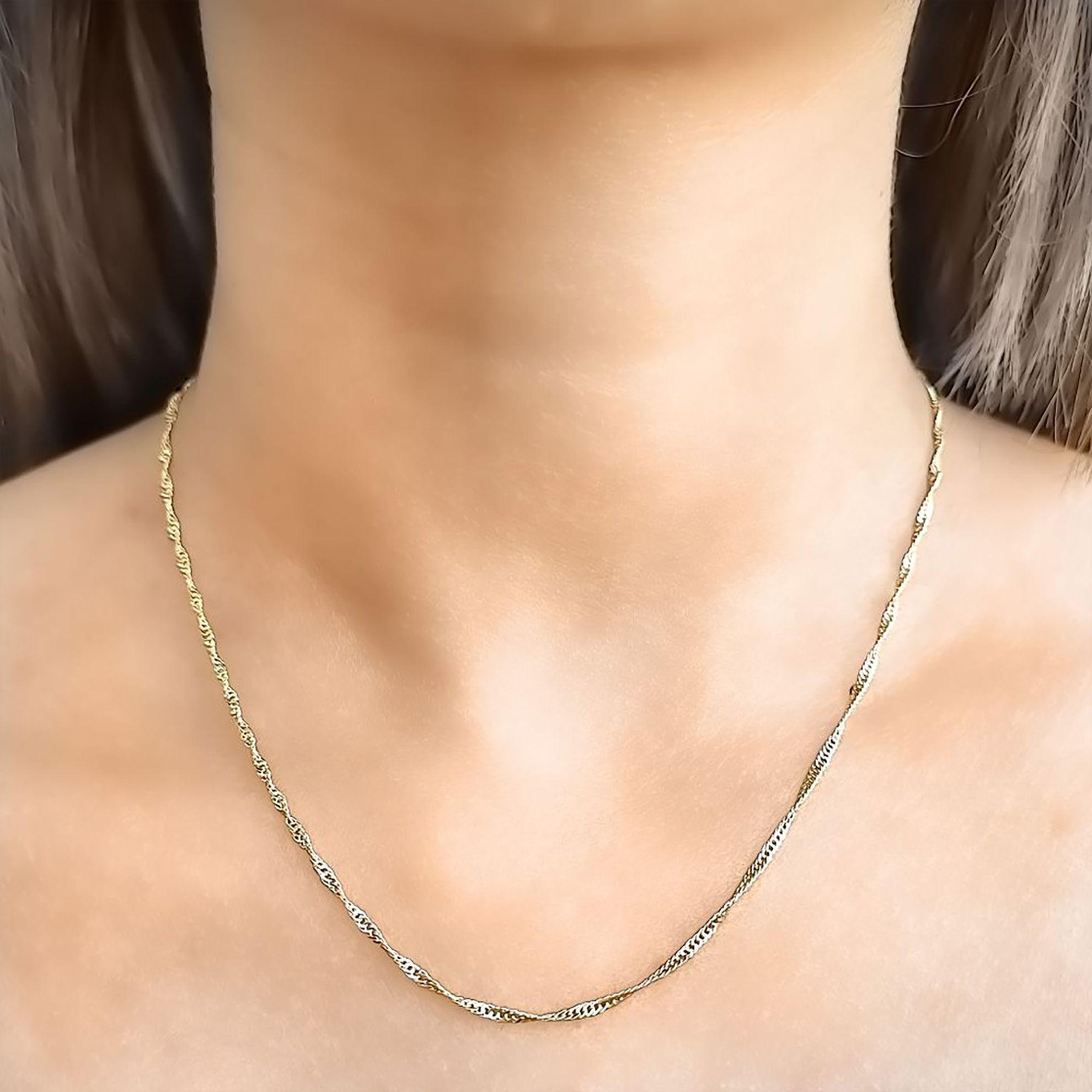 Cadena Singapur 45cm Enchapado Oro 18K-1