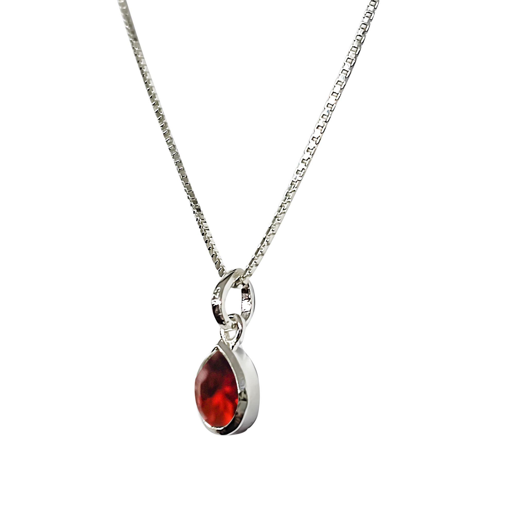 Collar Meena Gota Granate Plata Fina 925-1