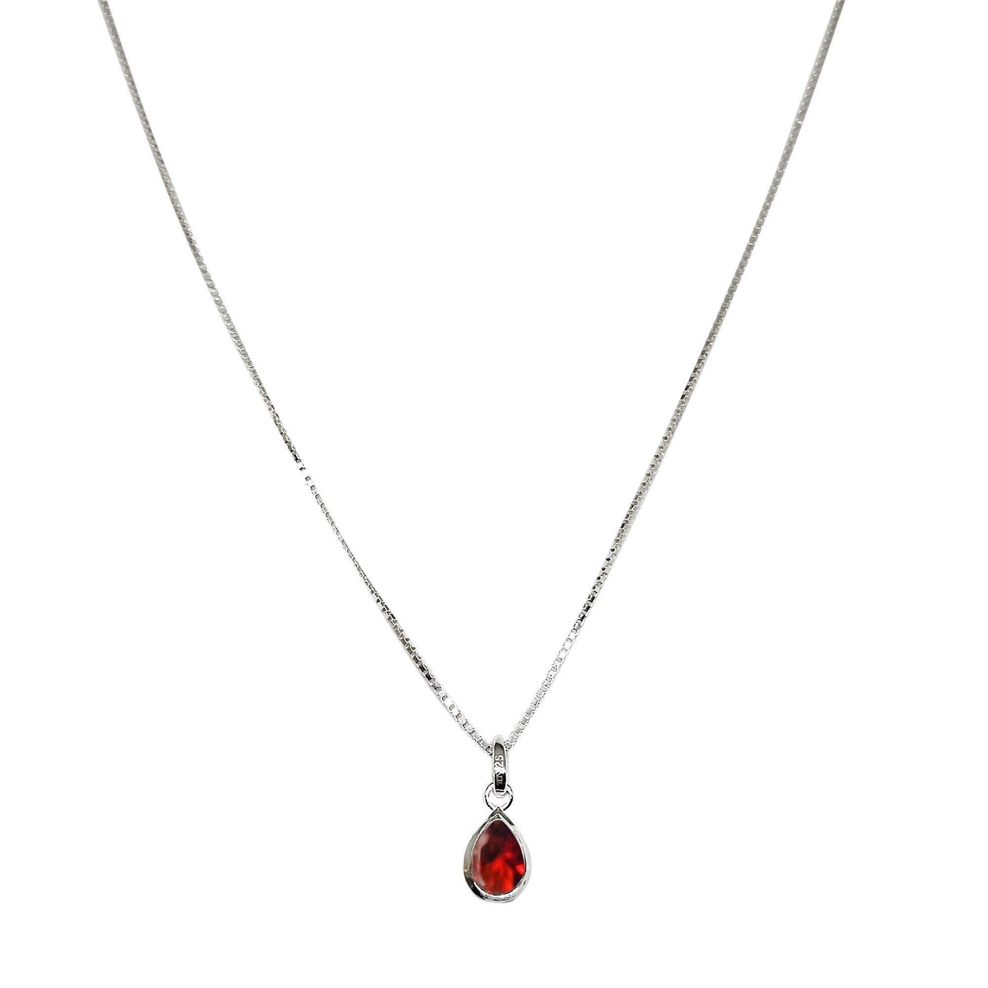 Collar Meena Gota Granate Plata Fina 925-0