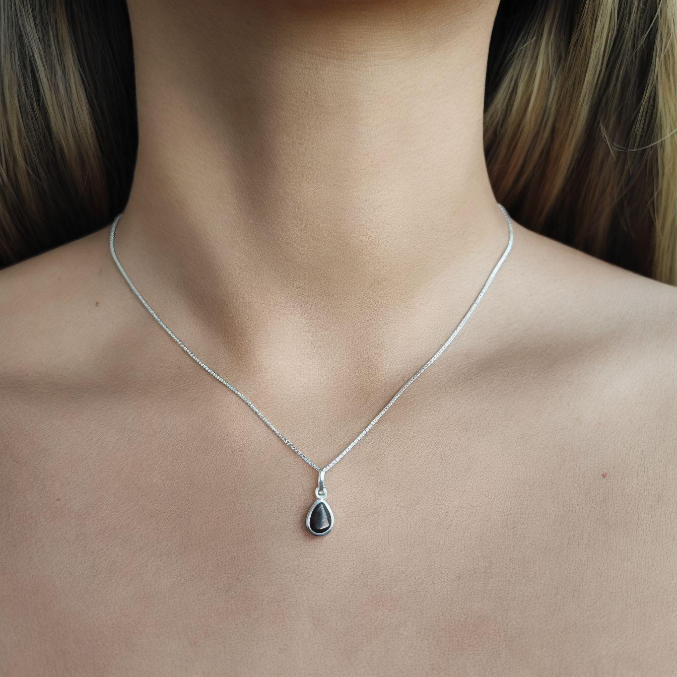 Collar Meena Gota Granate Plata Fina 925-1