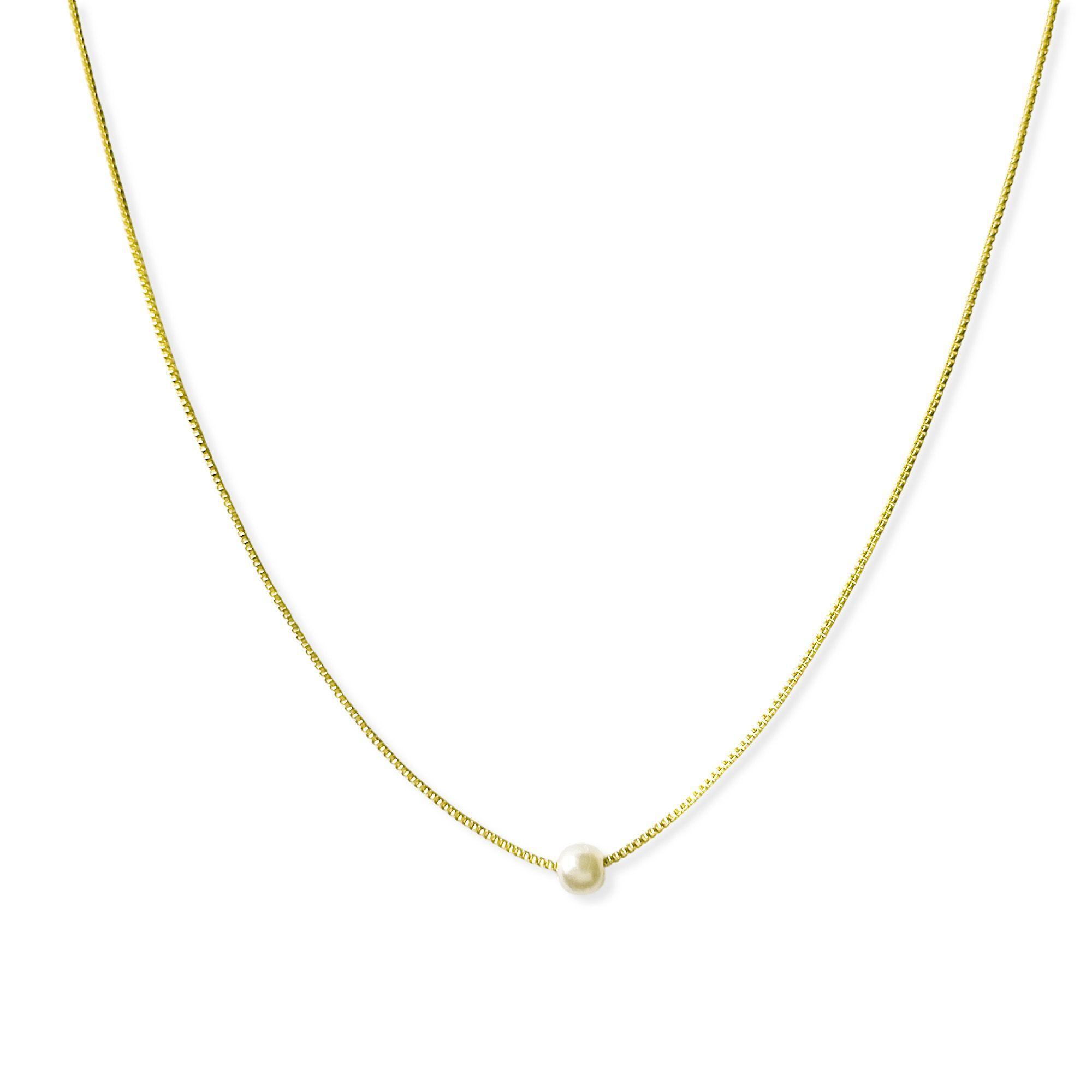 Collar Perla Isabella 4mm Enchapado Oro 18K-0