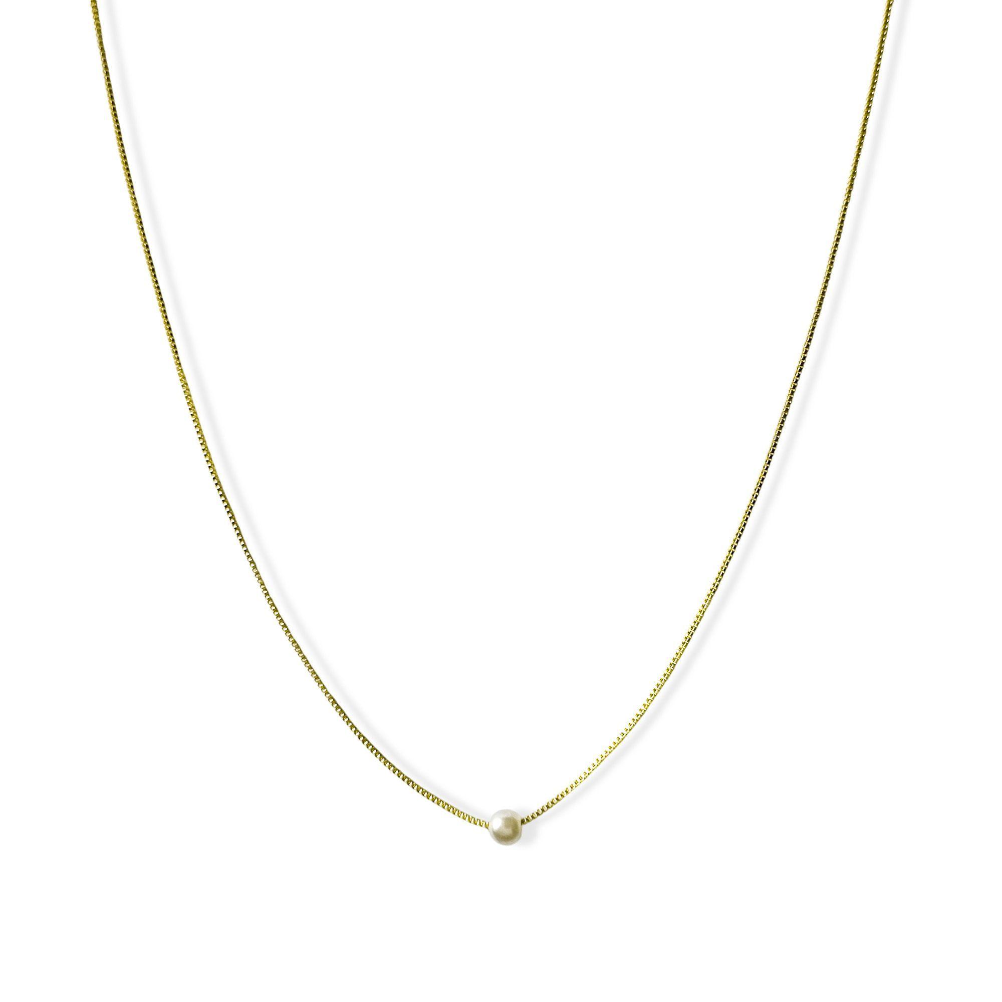 Collar Perla Isabella 4mm Enchapado Oro 18K-1