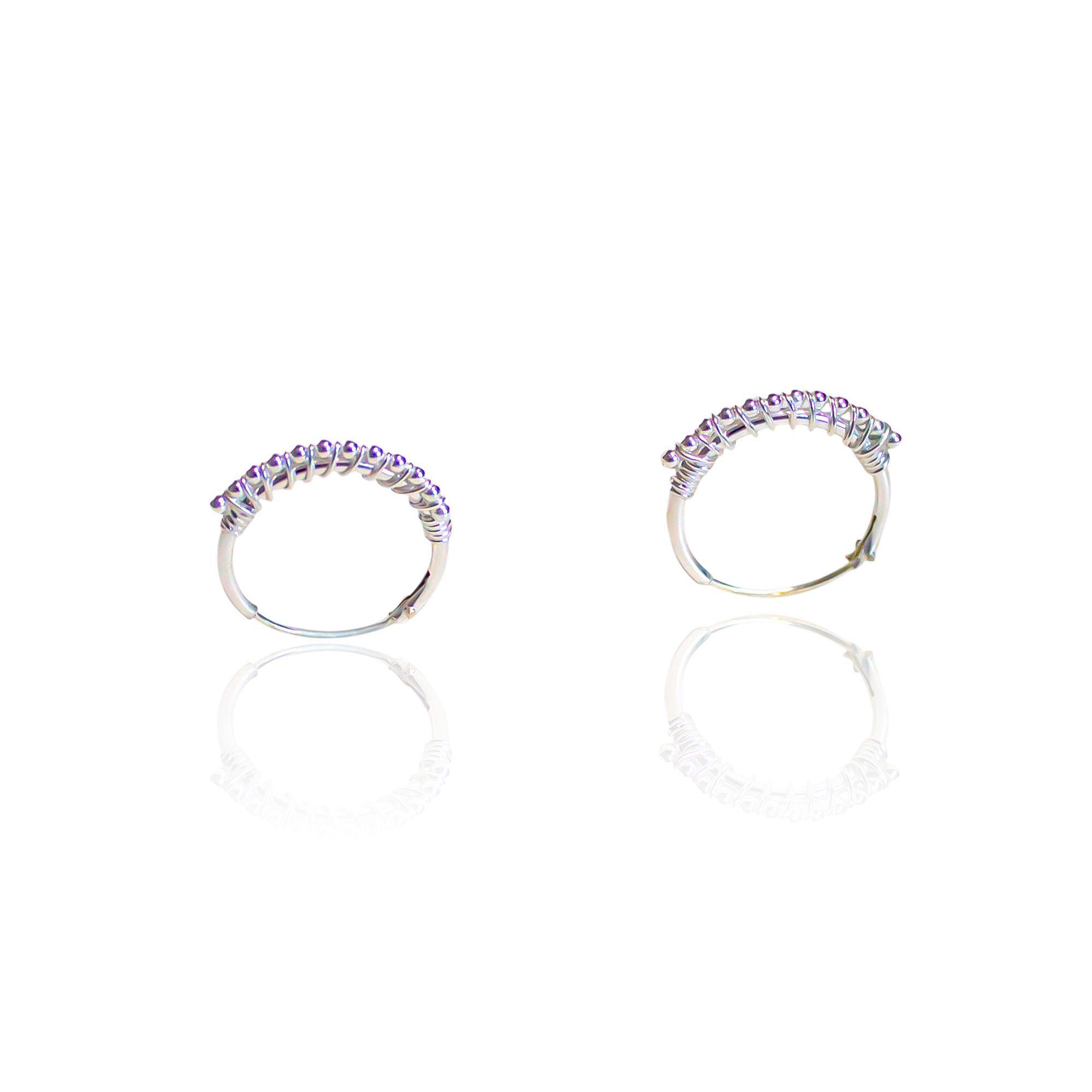 Aros Argolla Mini Bolita 14mm Plata Fina 925-2