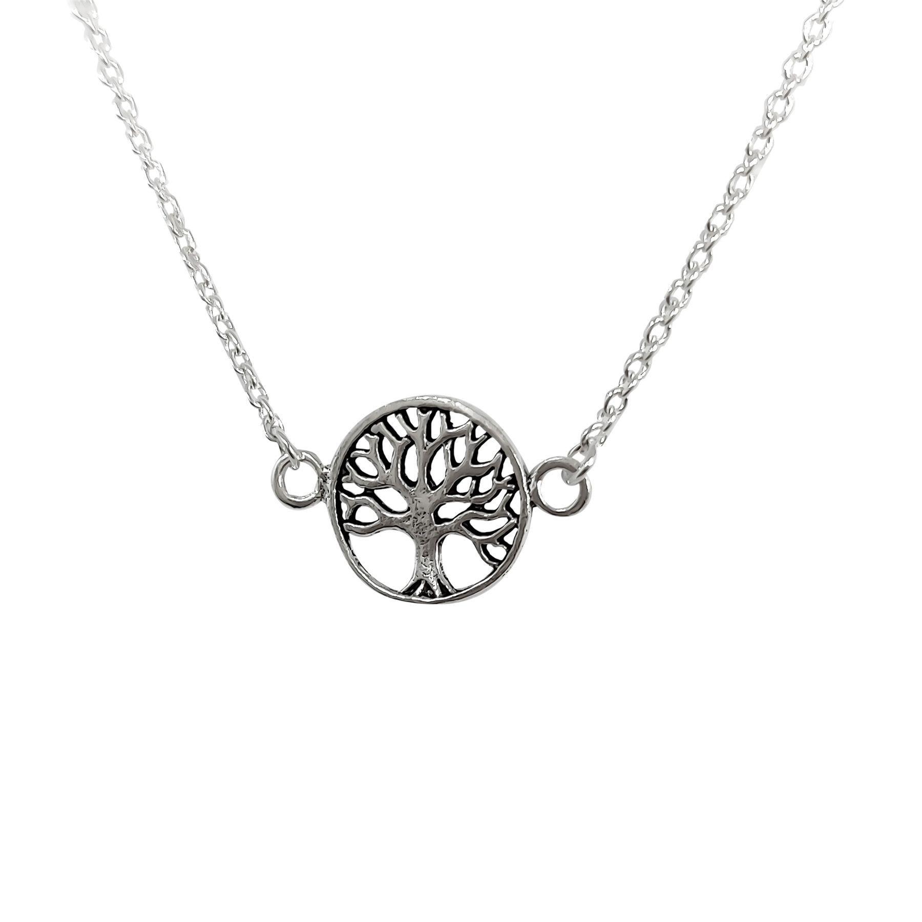 Collar Árbol De La Vida Pequeño Plata Fina 925-2