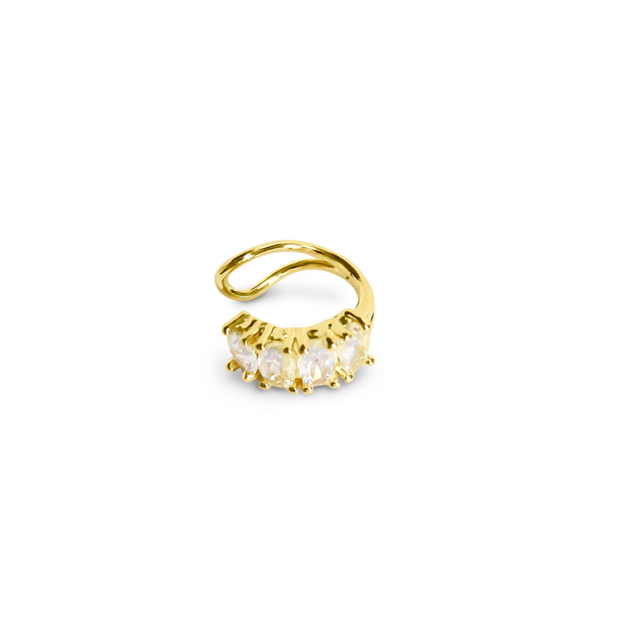 Aro Erica Bidu Circón Enchapado Oro 18K -0