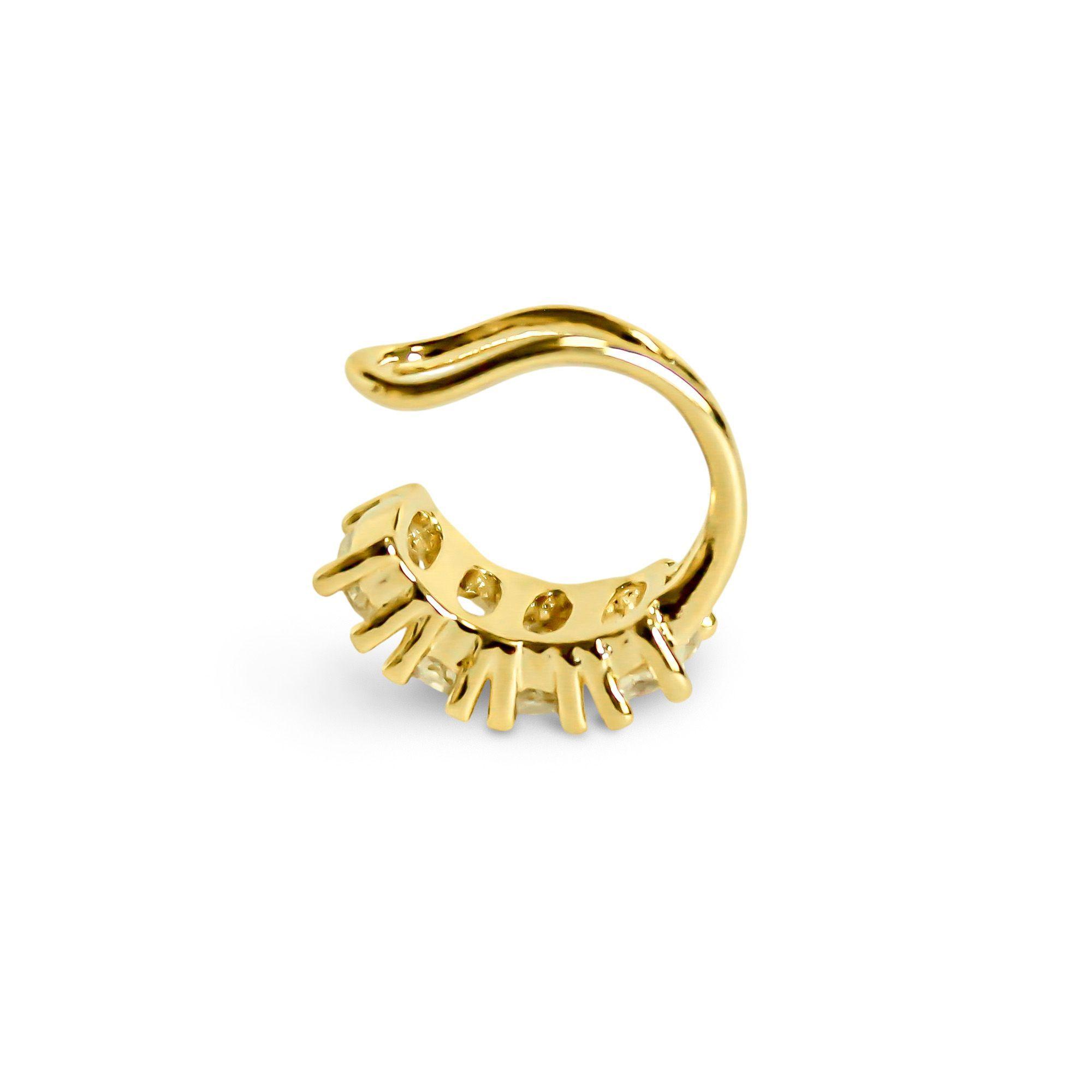 Aro Erica Bidu Circón Enchapado Oro 18K -2