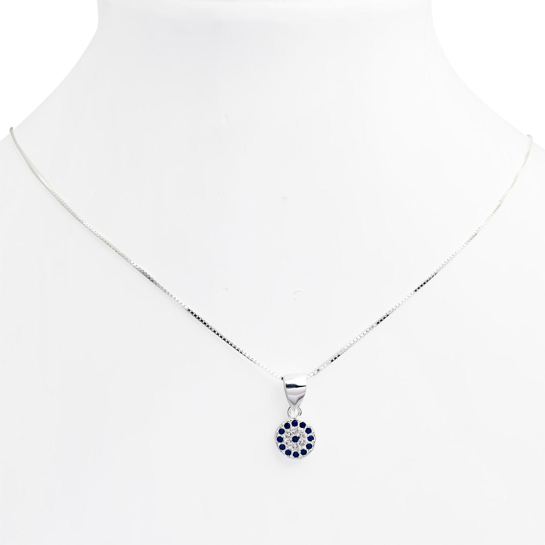 Collar Ojo Turco Circón Plata Fina 925-0