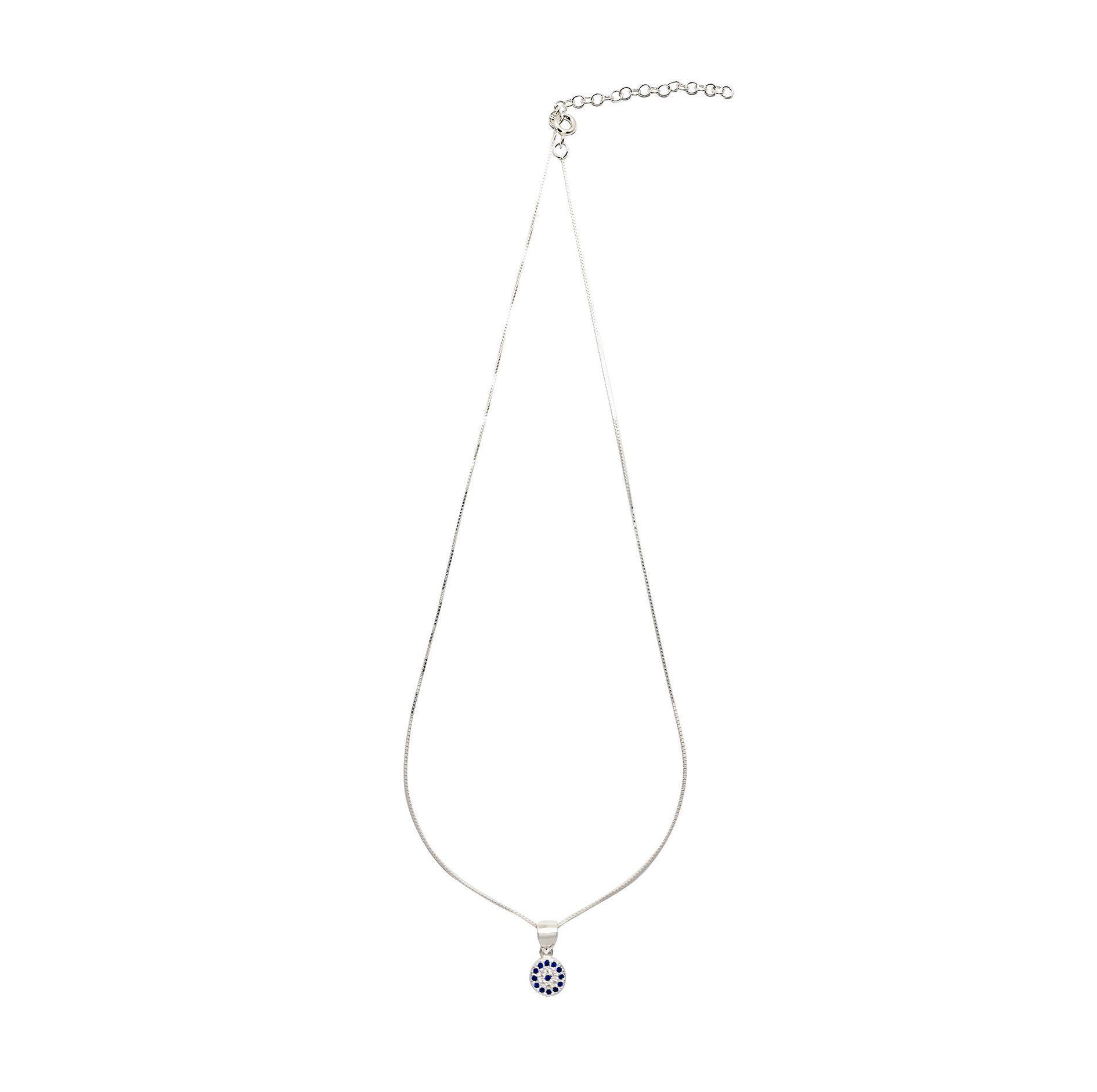 Collar Ojo Turco Circón Plata Fina 925-2
