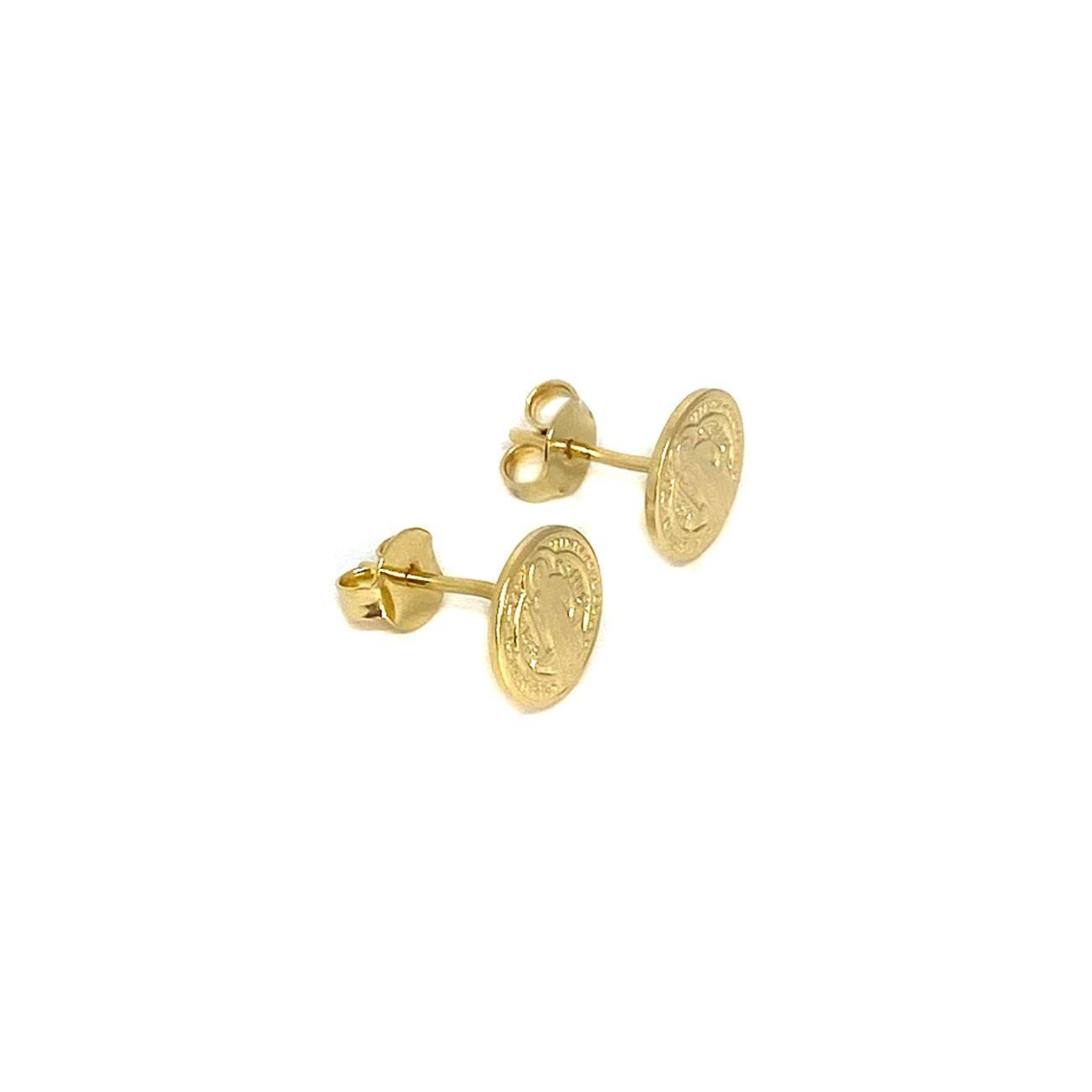 Aros San Benito 8mm Enchapado Oro 18K-0