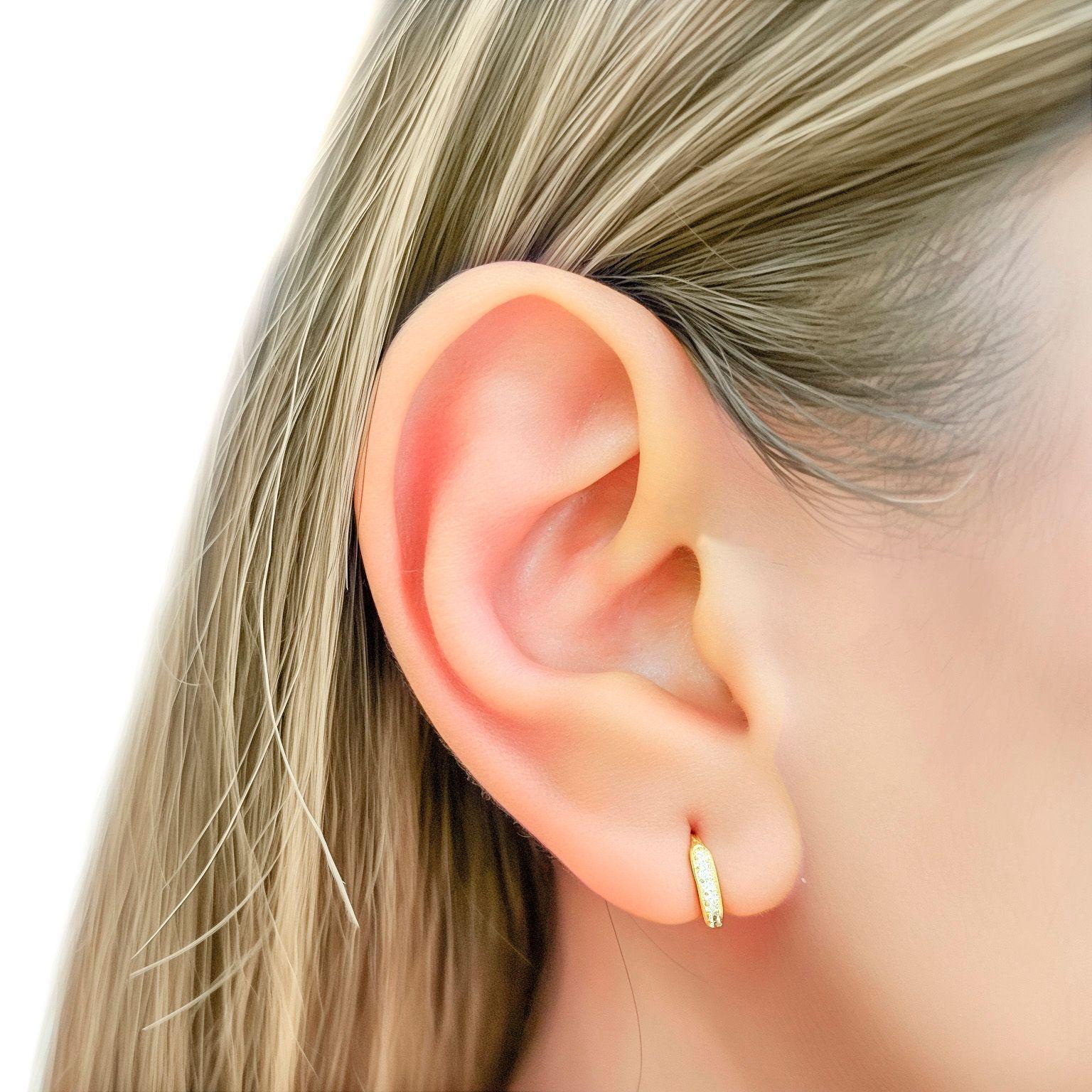 Aros Argolla Niña Cintillo Micro Circón Enchapado Oro 18K-2