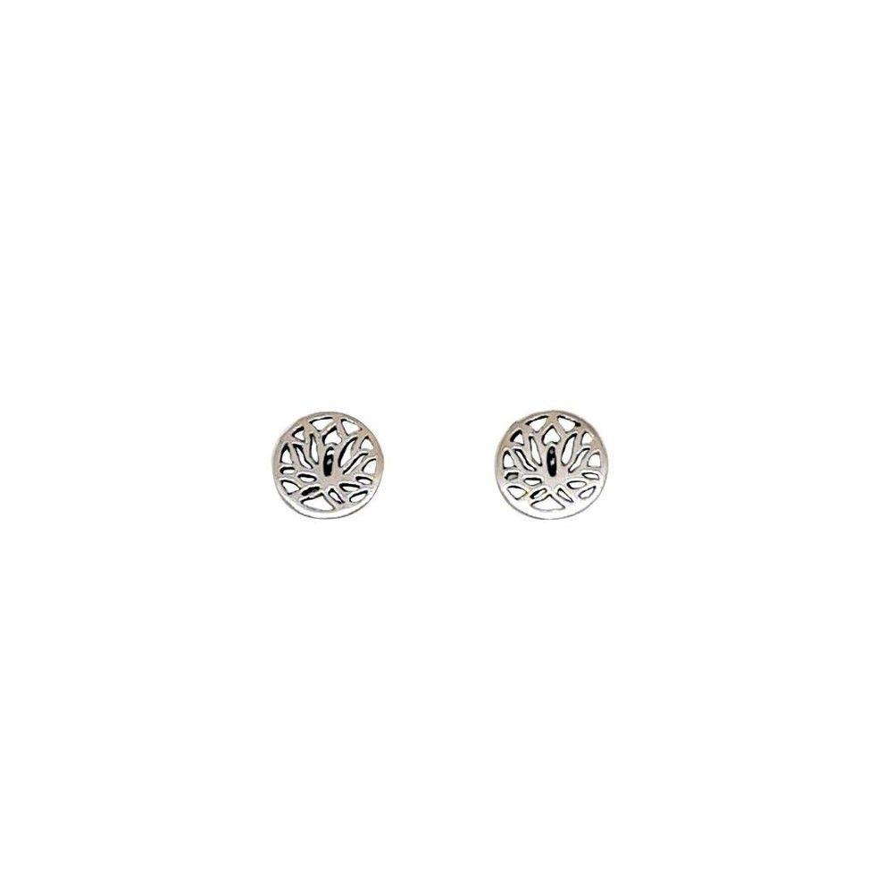 Aros Flor De Loto Mini Plata Fina 925-2