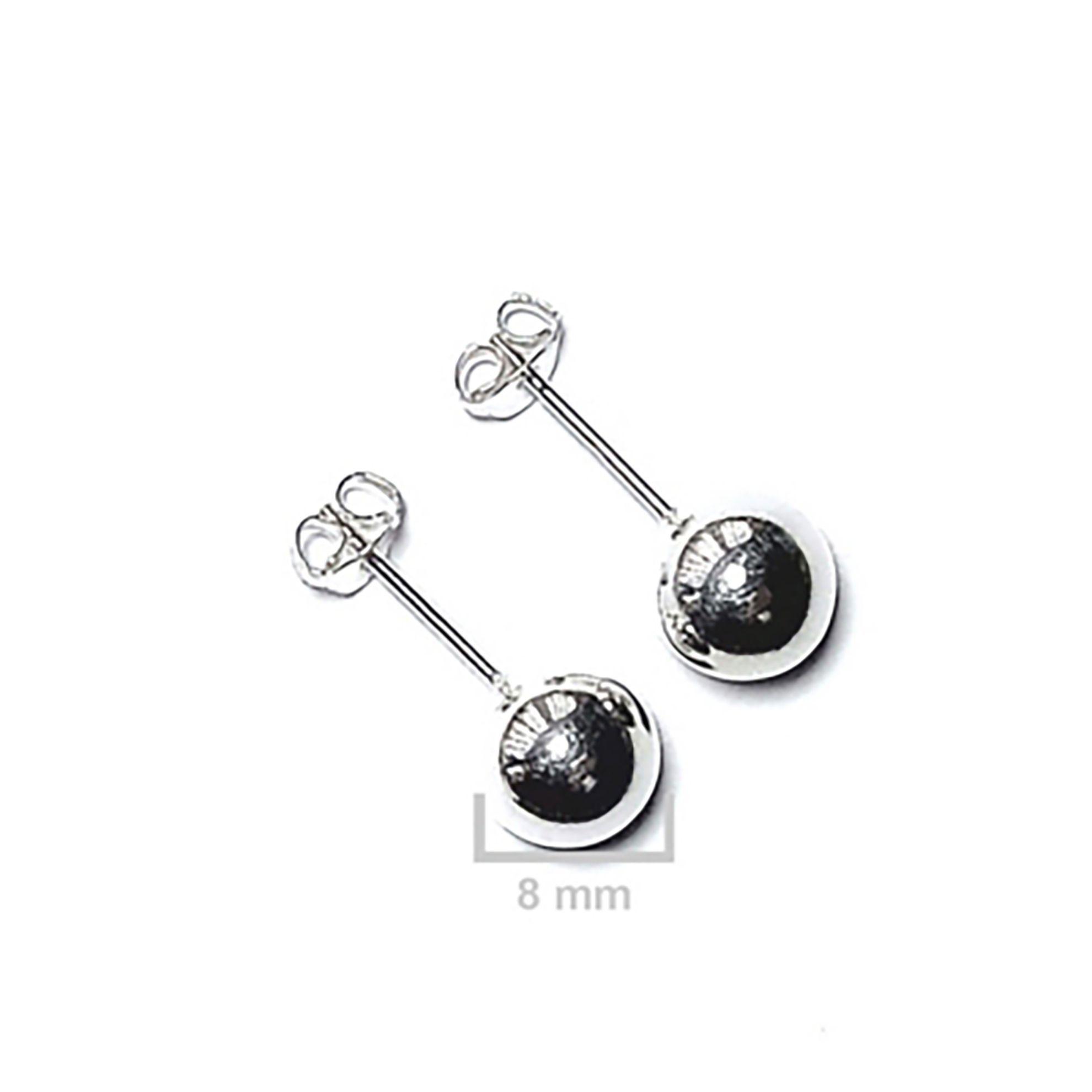 Aros Bola 8mm Plata Fina 925-2