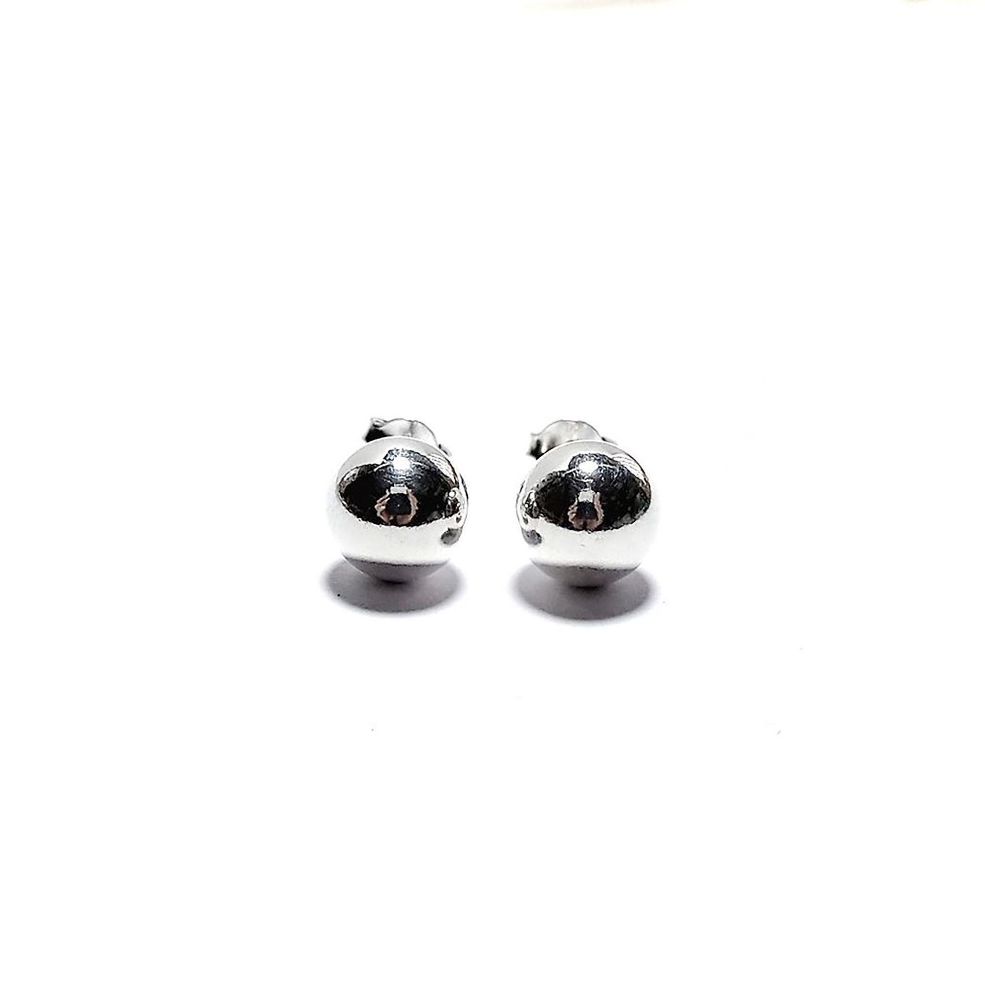 Aros Bola 8mm Plata Fina 925-3