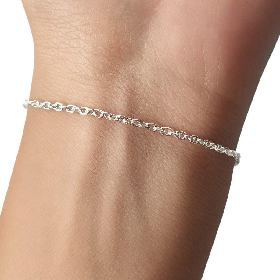 Pulsera Eslabón Limado 19cm Plata Fina 925-2