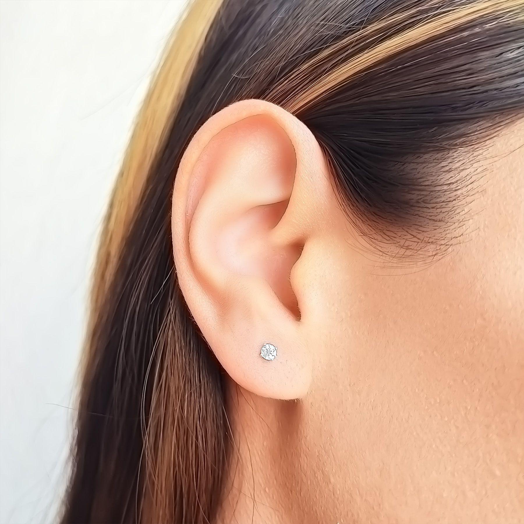 Aros Circon Solitario Grifas 3mm Plata Fina 925-1