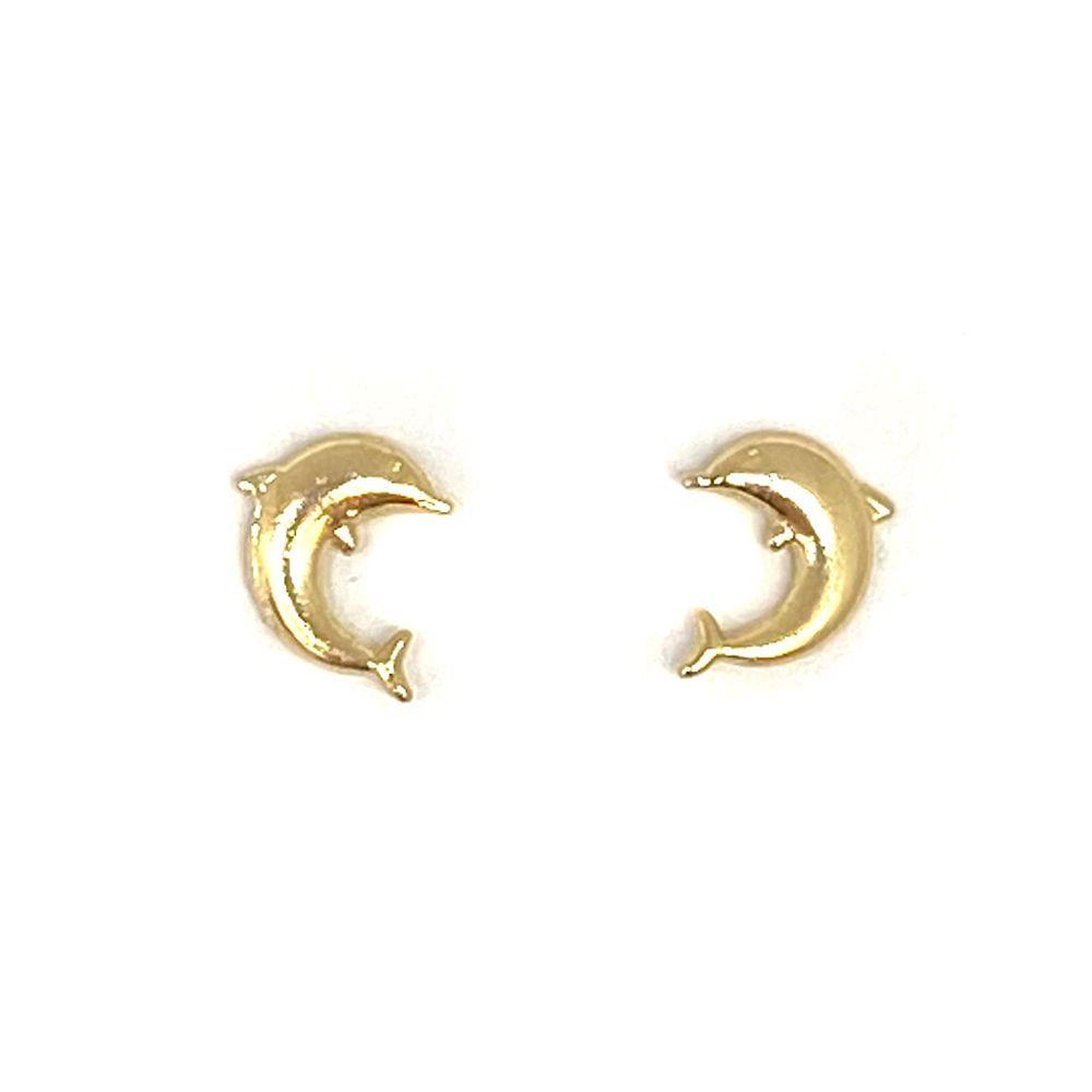 Aros Delfín Mini Enchapado Oro 18K-0