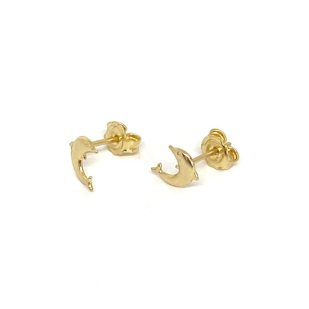 Aros Delfín Mini Enchapado Oro 18K-1