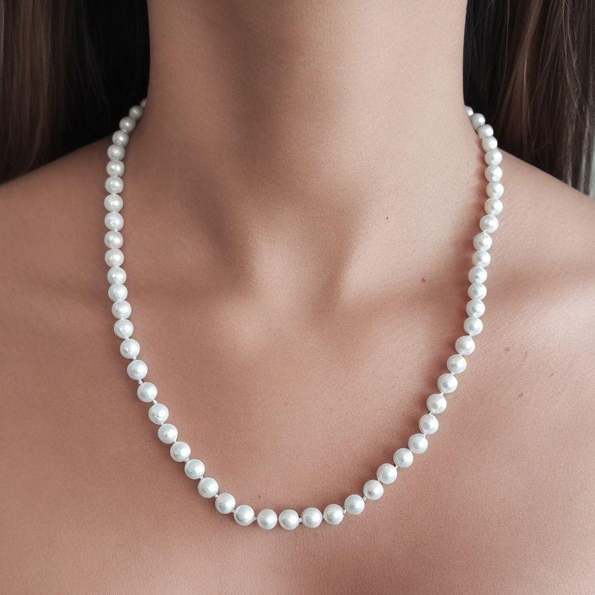 Collar Perlas Shellpearl Nudo 6mm Plata Fina 925-3