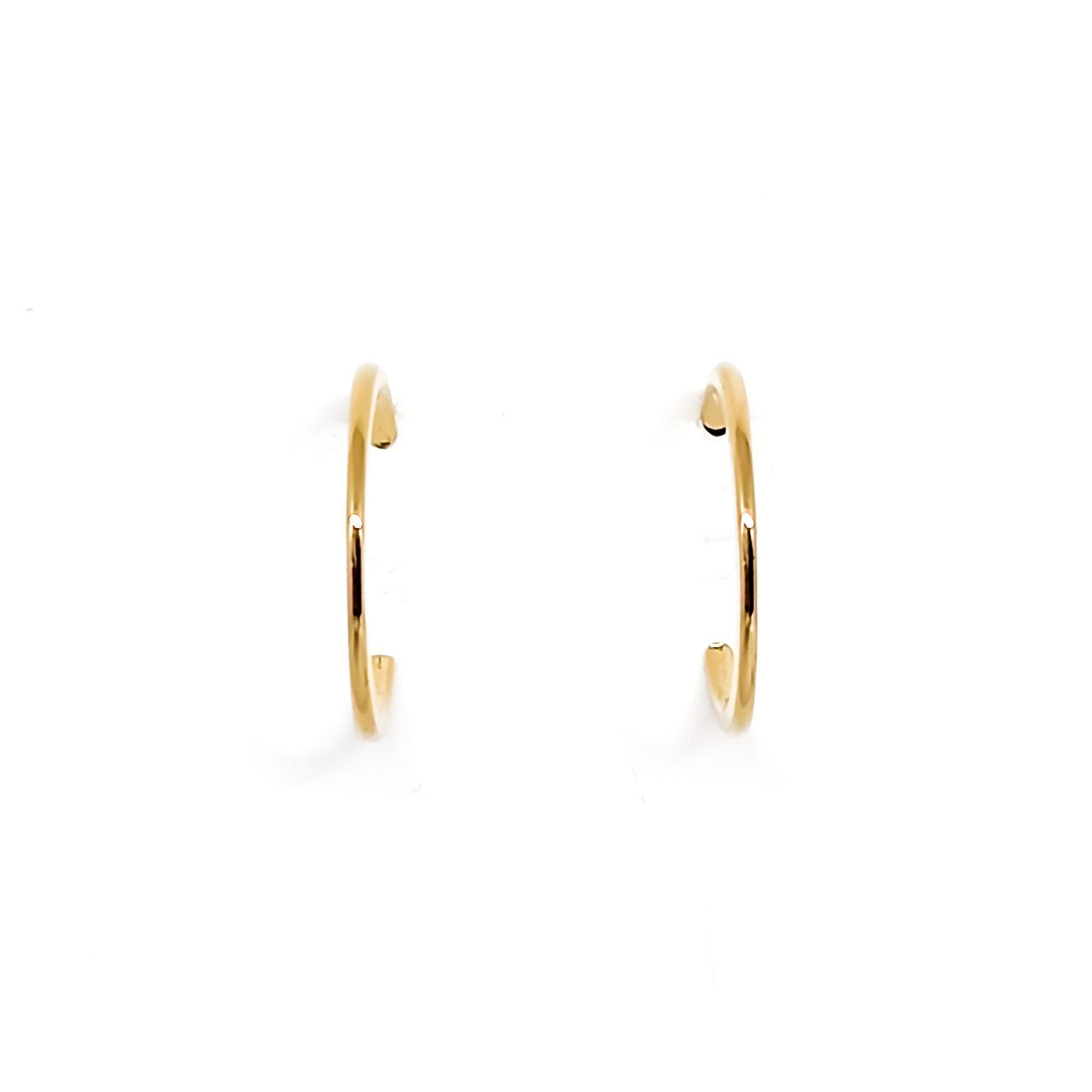 Aros Argollas Planas 19mm Enchapado Oro 18K-3