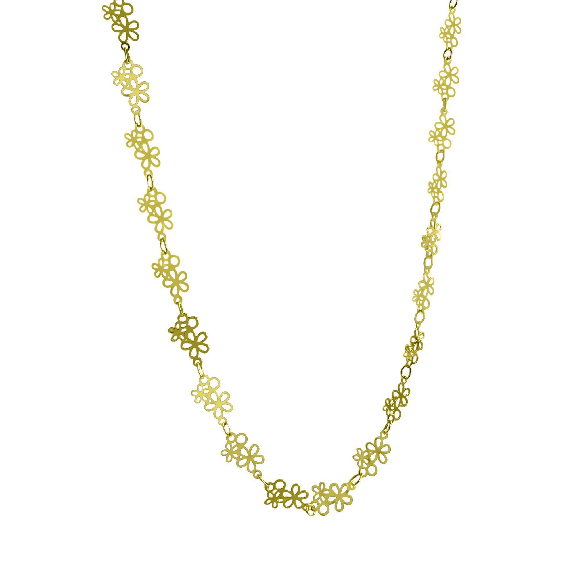 Collar Choker Doble Flor Calada Enchapado Oro 18K-3