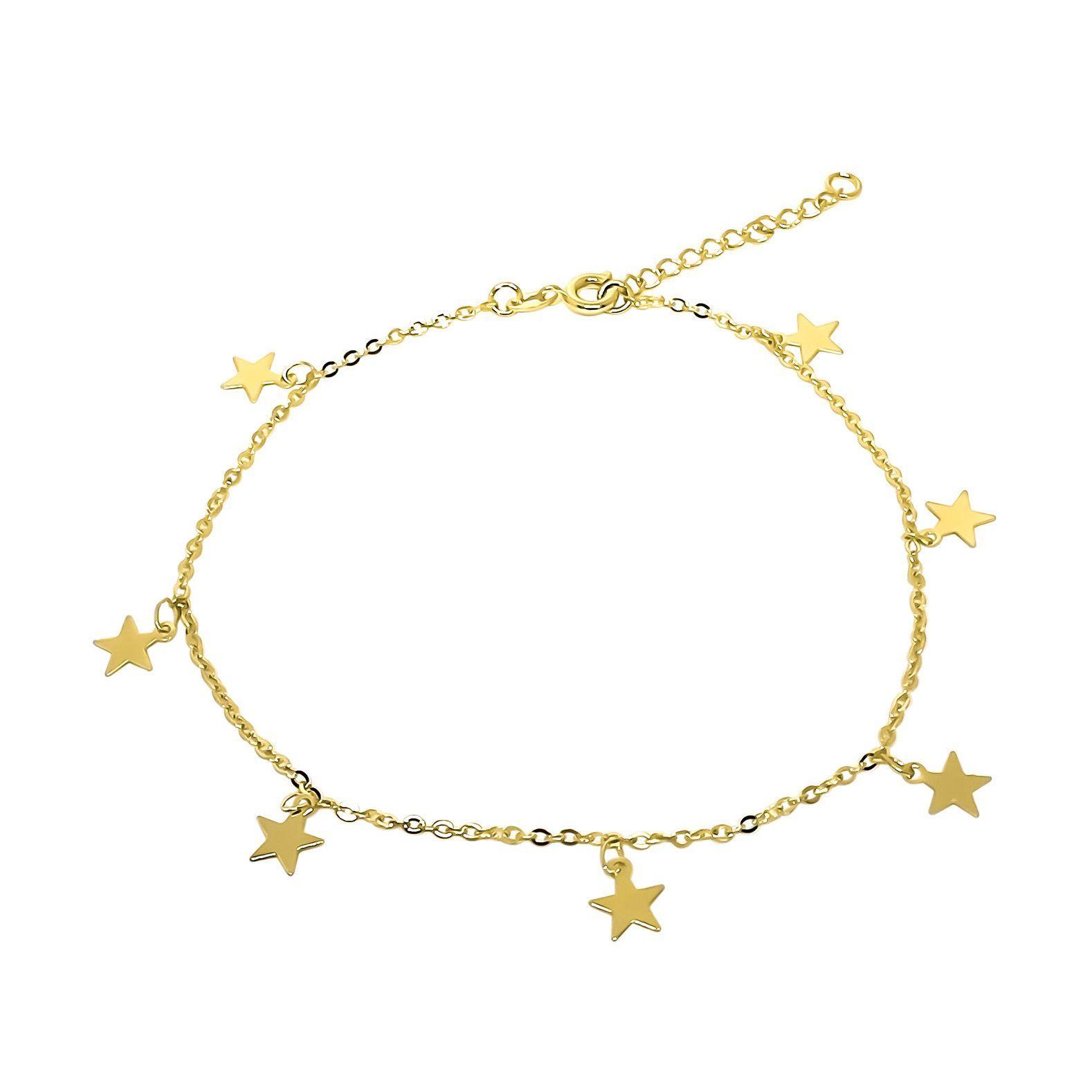 Tobillera 7 Estrellas Enchapado Oro 18Ka-0