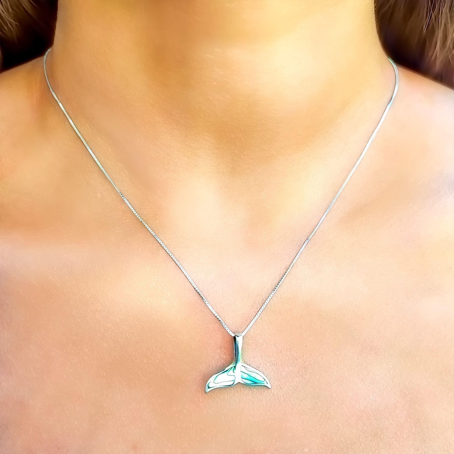 Collar Aleta Abalone Plata Fina 925-2