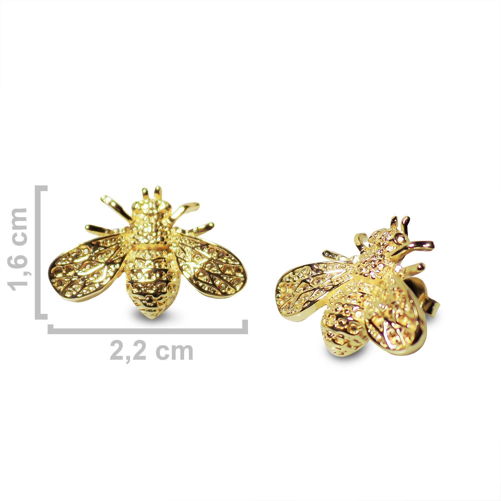 Aros Abeja Enchapado Oro 18K-2