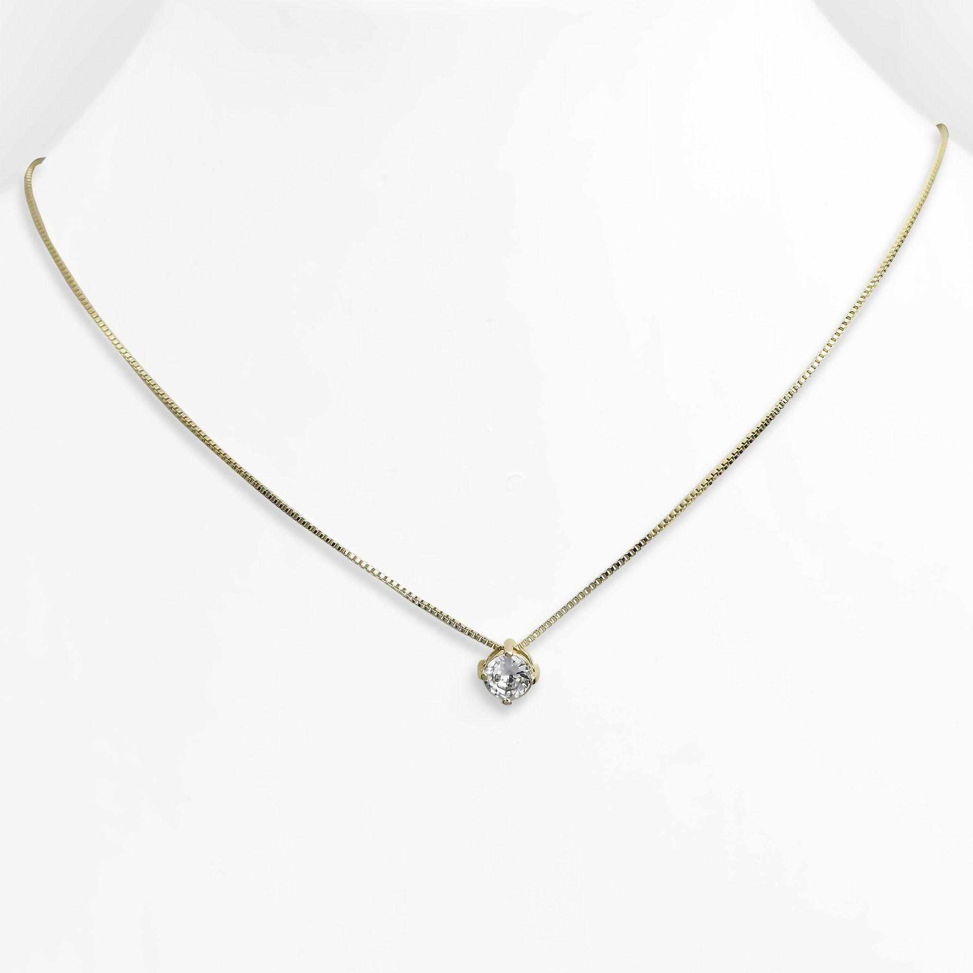 Collar Punto De Luz 5mm Enchapado Oro 18K-2