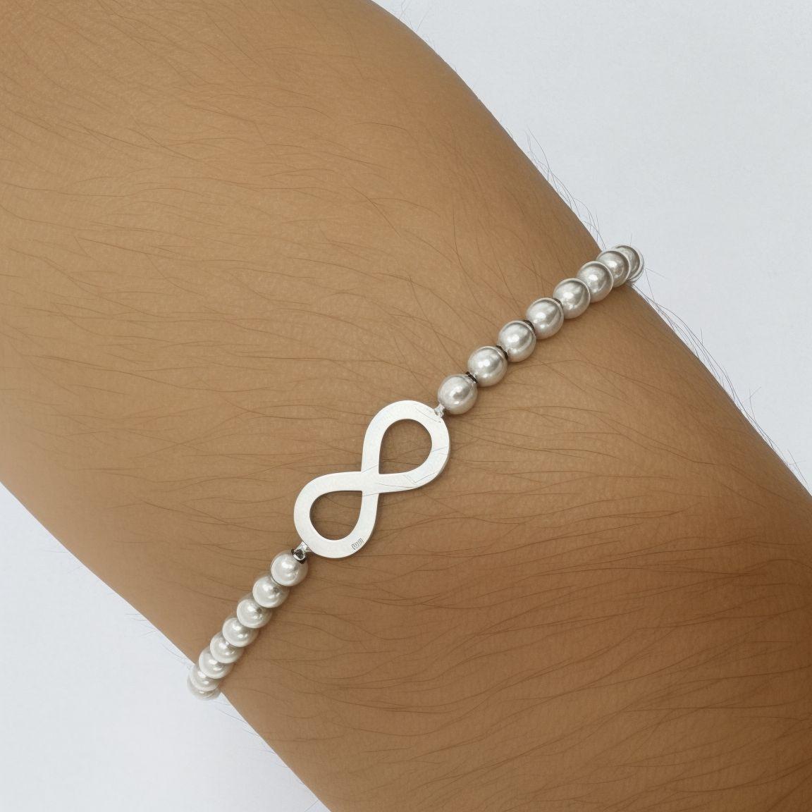Pulsera infinito bolitas Plata Fina 925-2