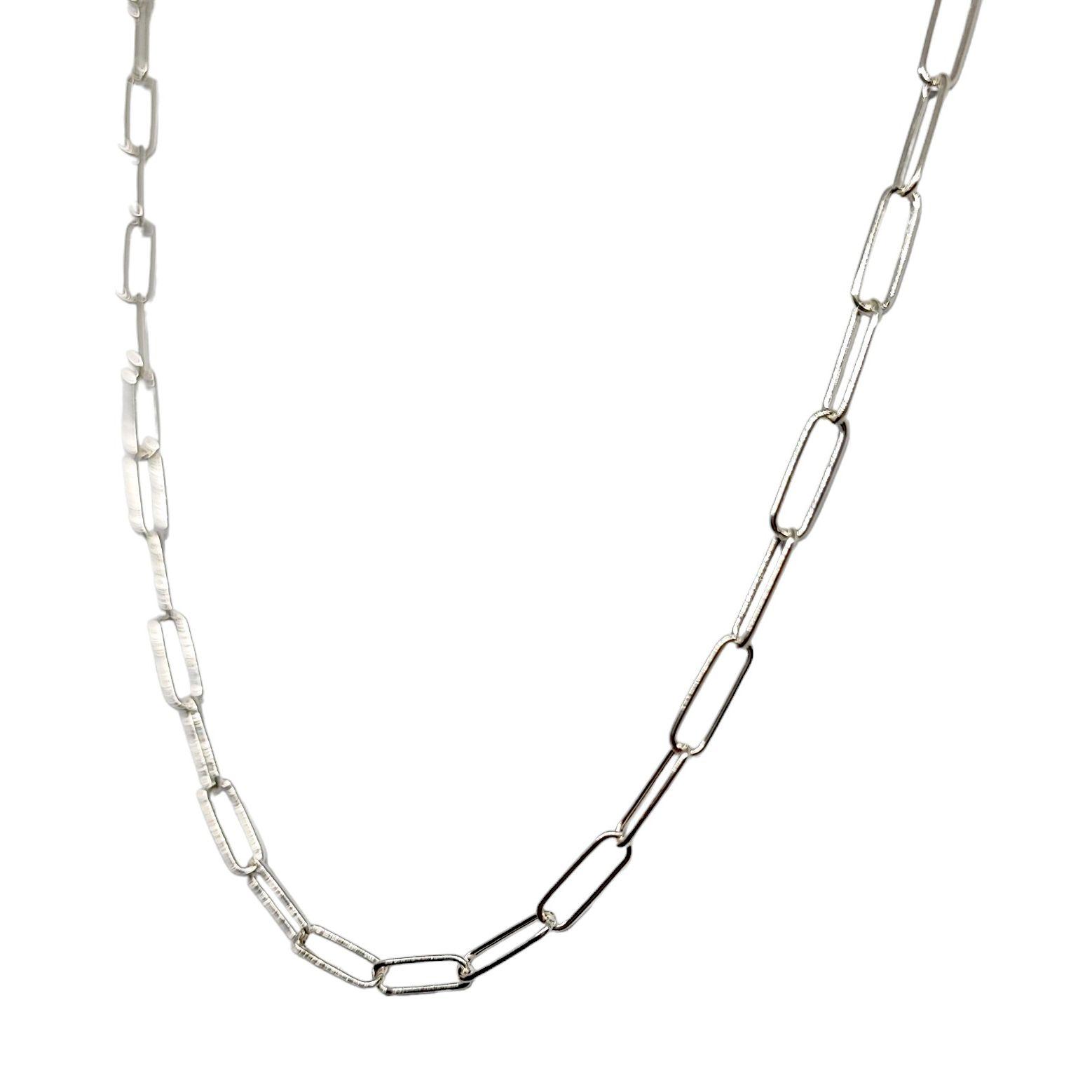 Cadena 45cm Eslabón Alargado 9x3mm Plata Fina 925-1