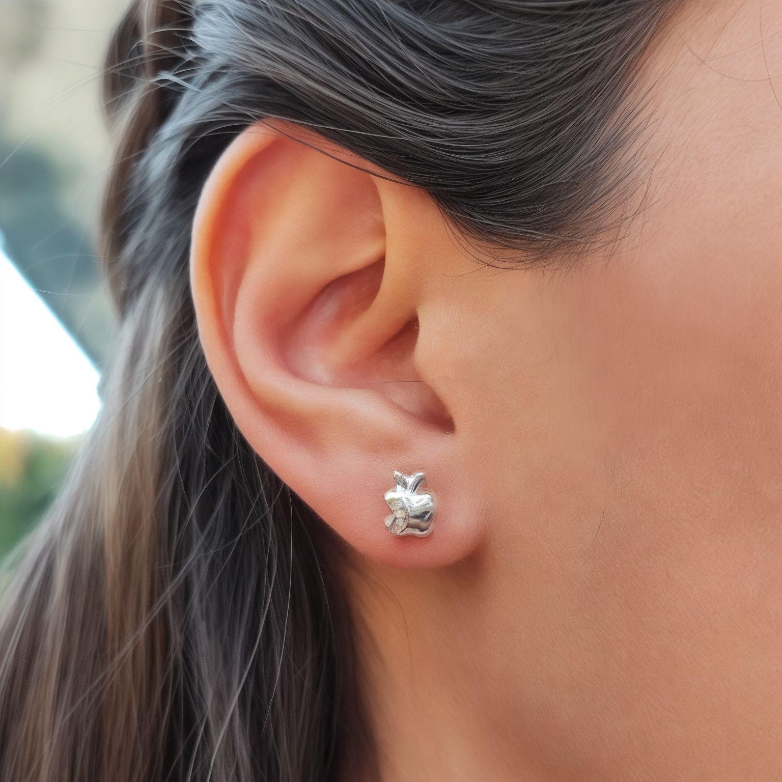 Aros Manzana Circón Plata Fina 925-3