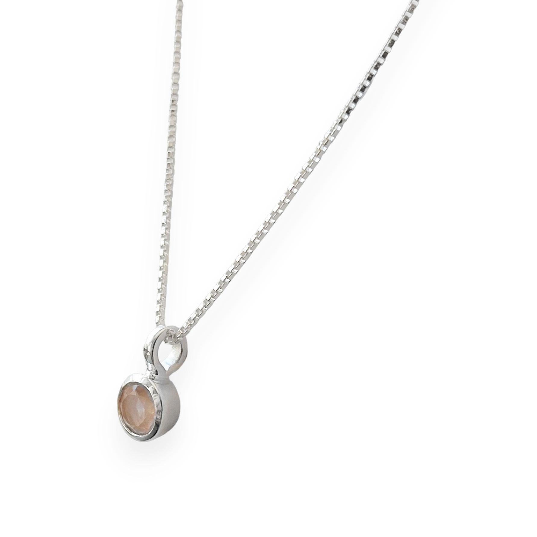 Collar Naisha Cuarzo Rosa Plata Fina 925-2