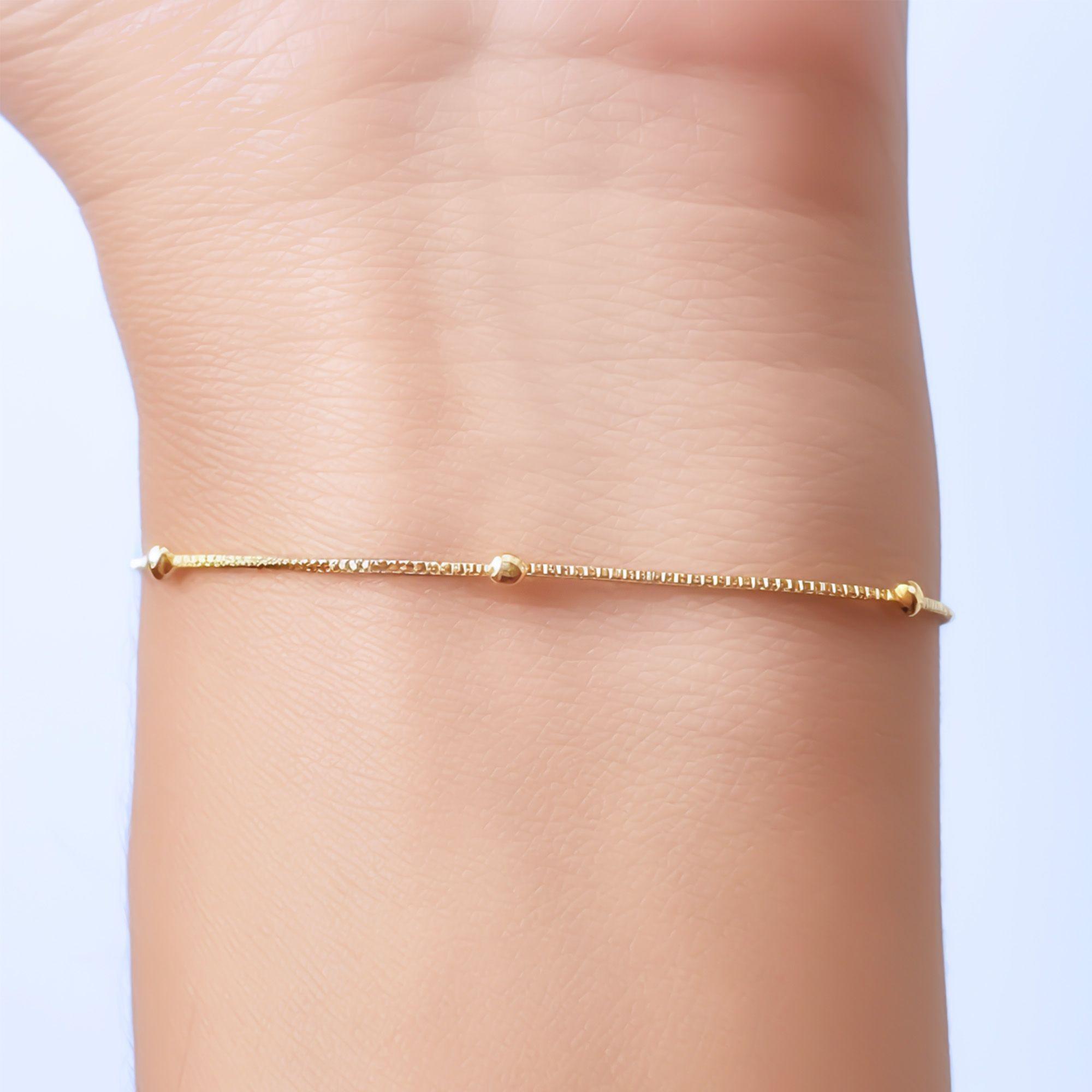 Pulsera 6 Bolitas Veneciana Enchapado Oro 18K-2