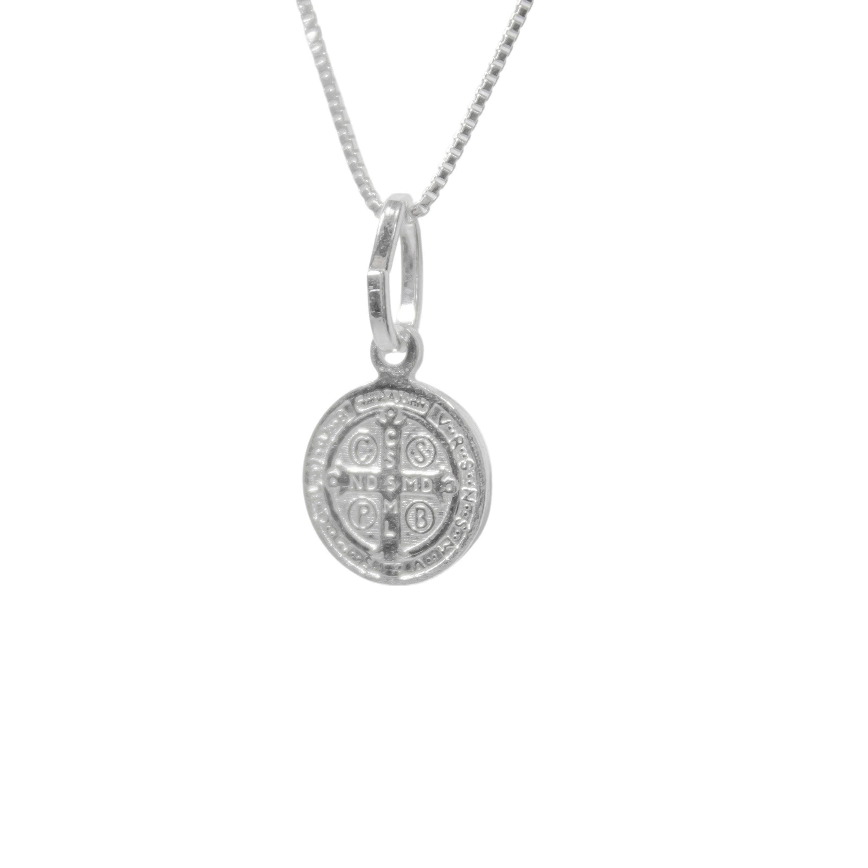 Collar Medalla San Benito Veneciana Plata Fina 925-3