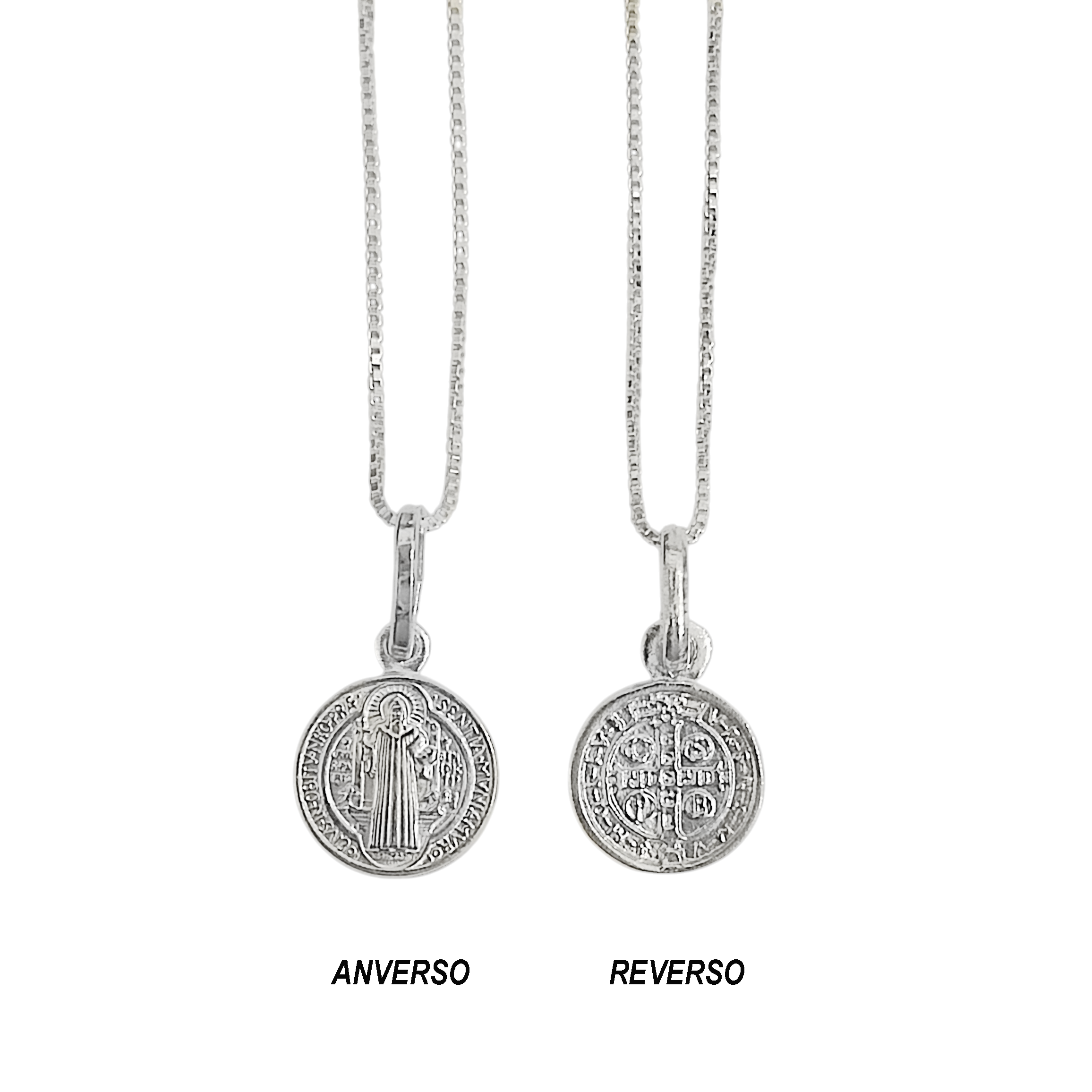 Collar Medalla San Benito Veneciana Plata Fina 925-6