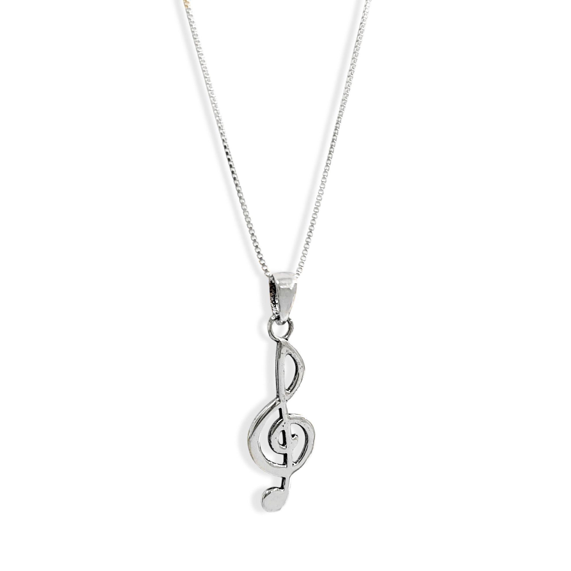 Collar LLave De Sol Cadena Veneciana Plata Fina 925-1