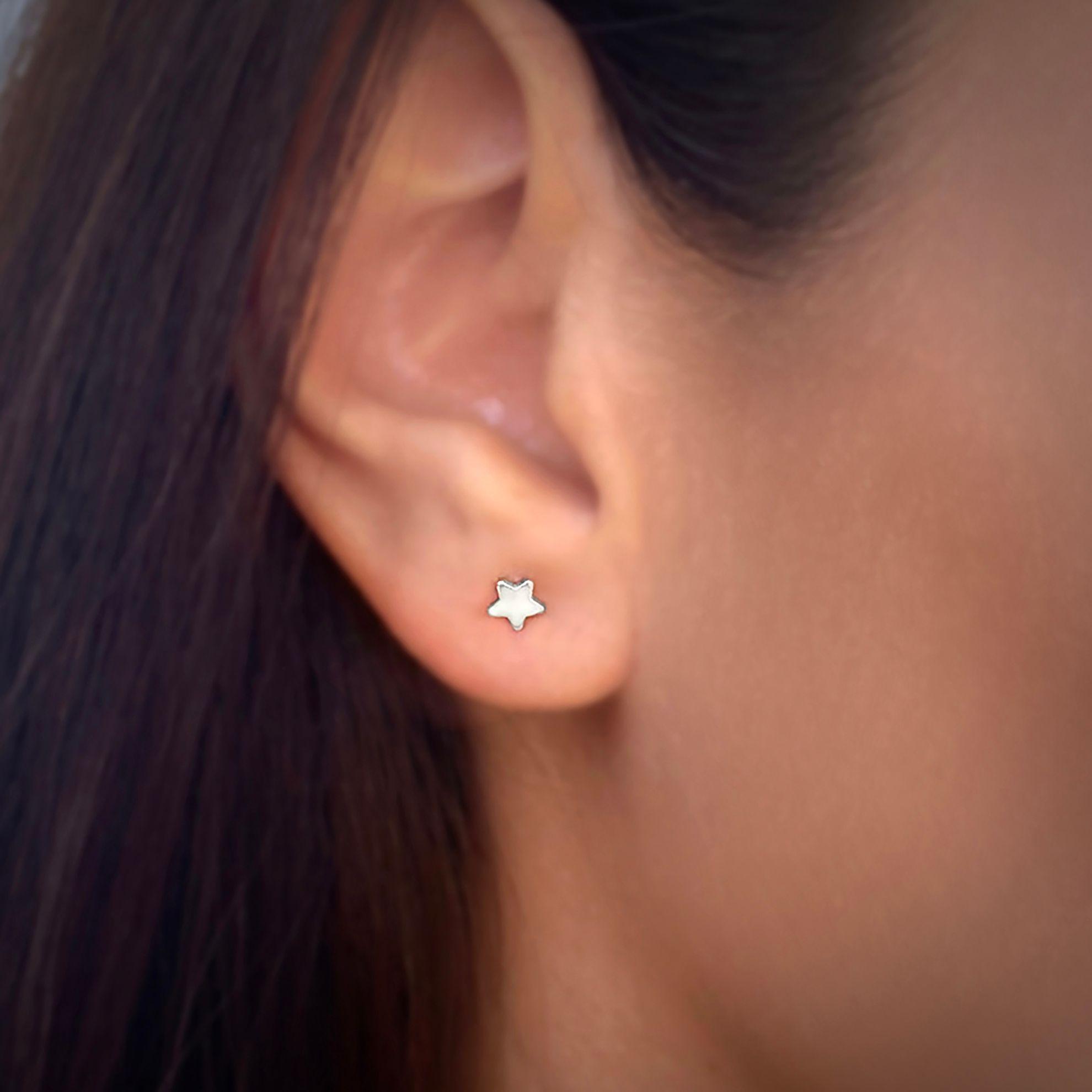 Aros Estrella Mini 4mm Plata Fina 925-2