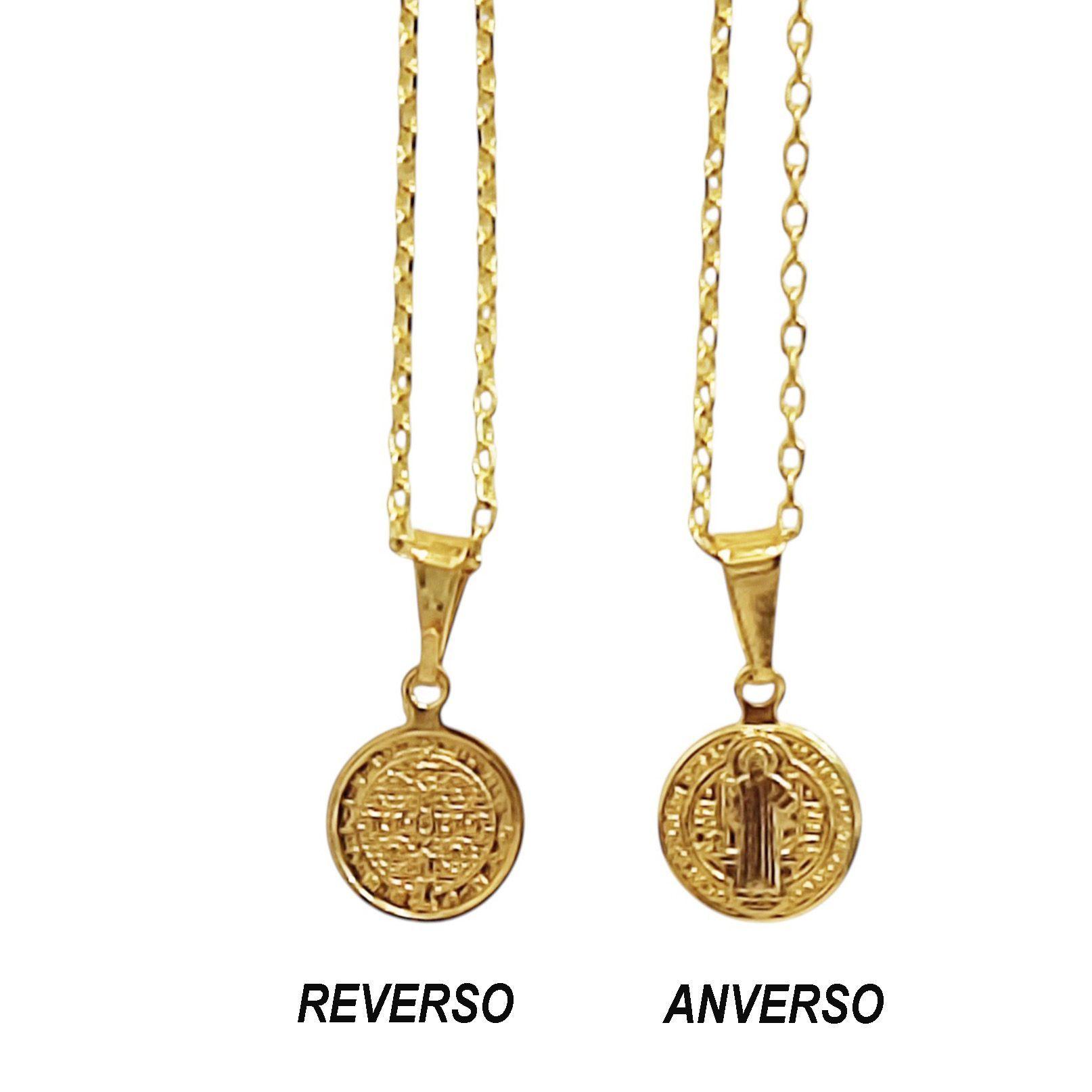 Collar Medalla San Benito Enchapado Oro 18K-1