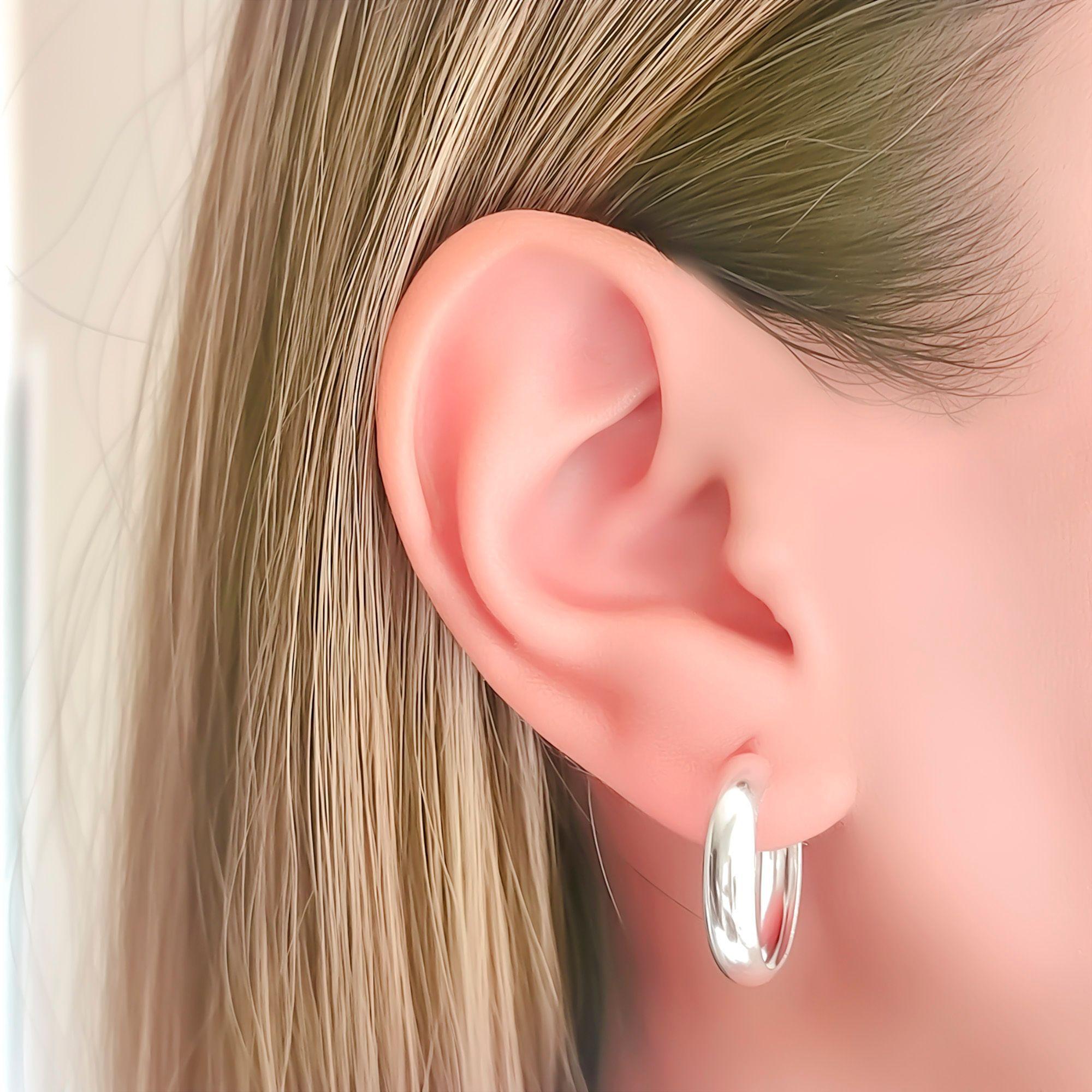 Aros Argollas Bote 20mm Plata Fina 925-2