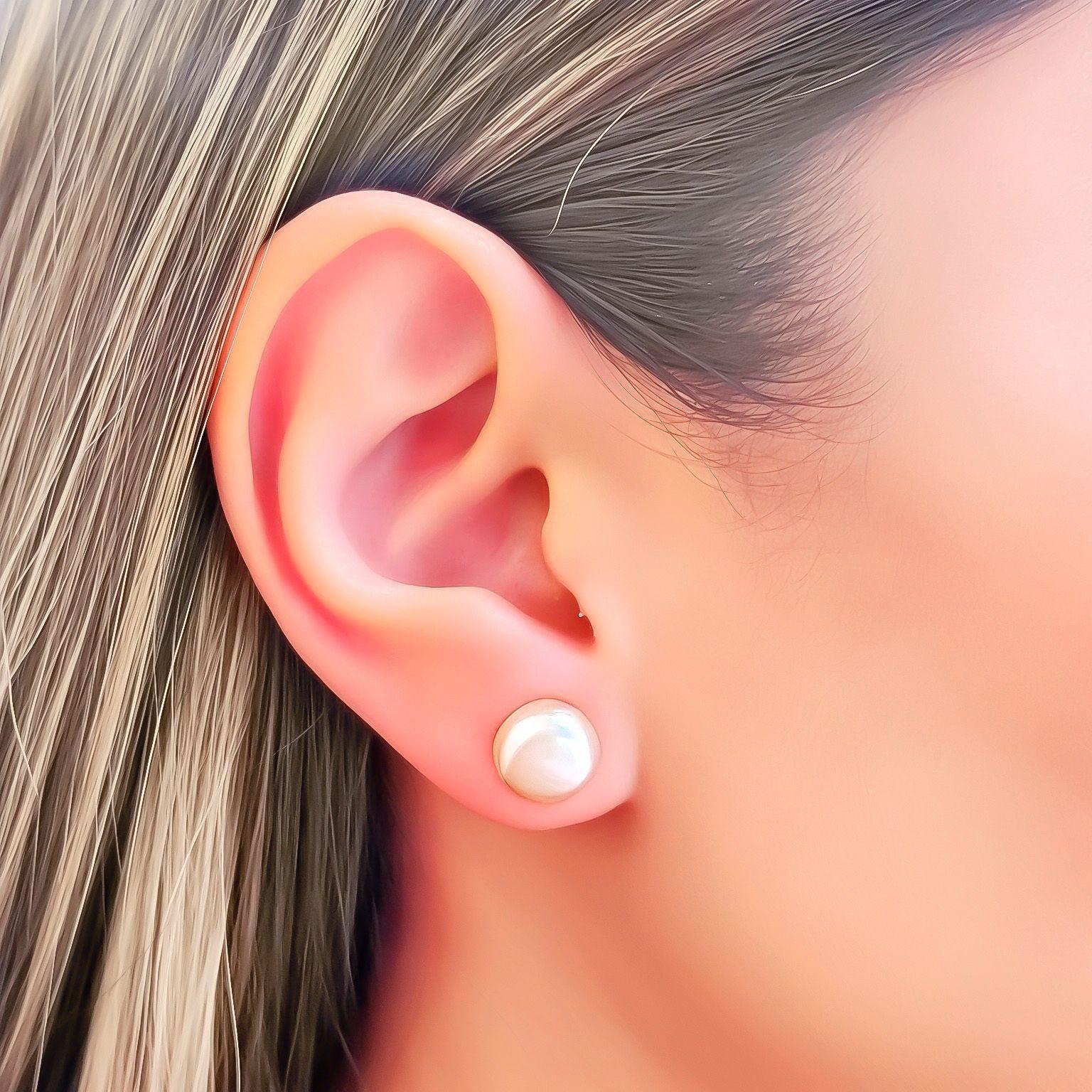 Aros Perla De Río Rosada 10mm Plata Fina 925-2