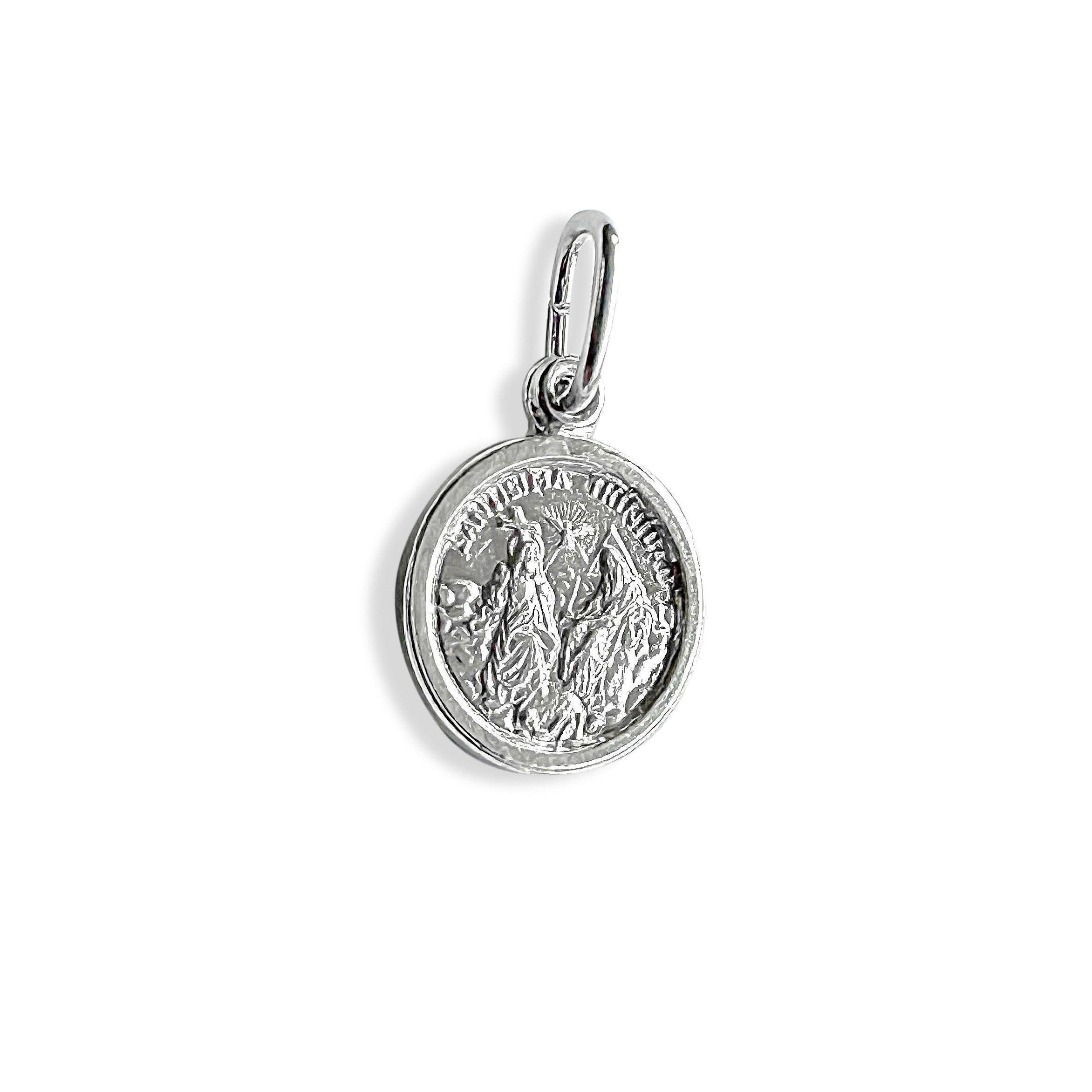 Colgante Medalla Santisima Trinidad 10mm Plata Fina 925-0